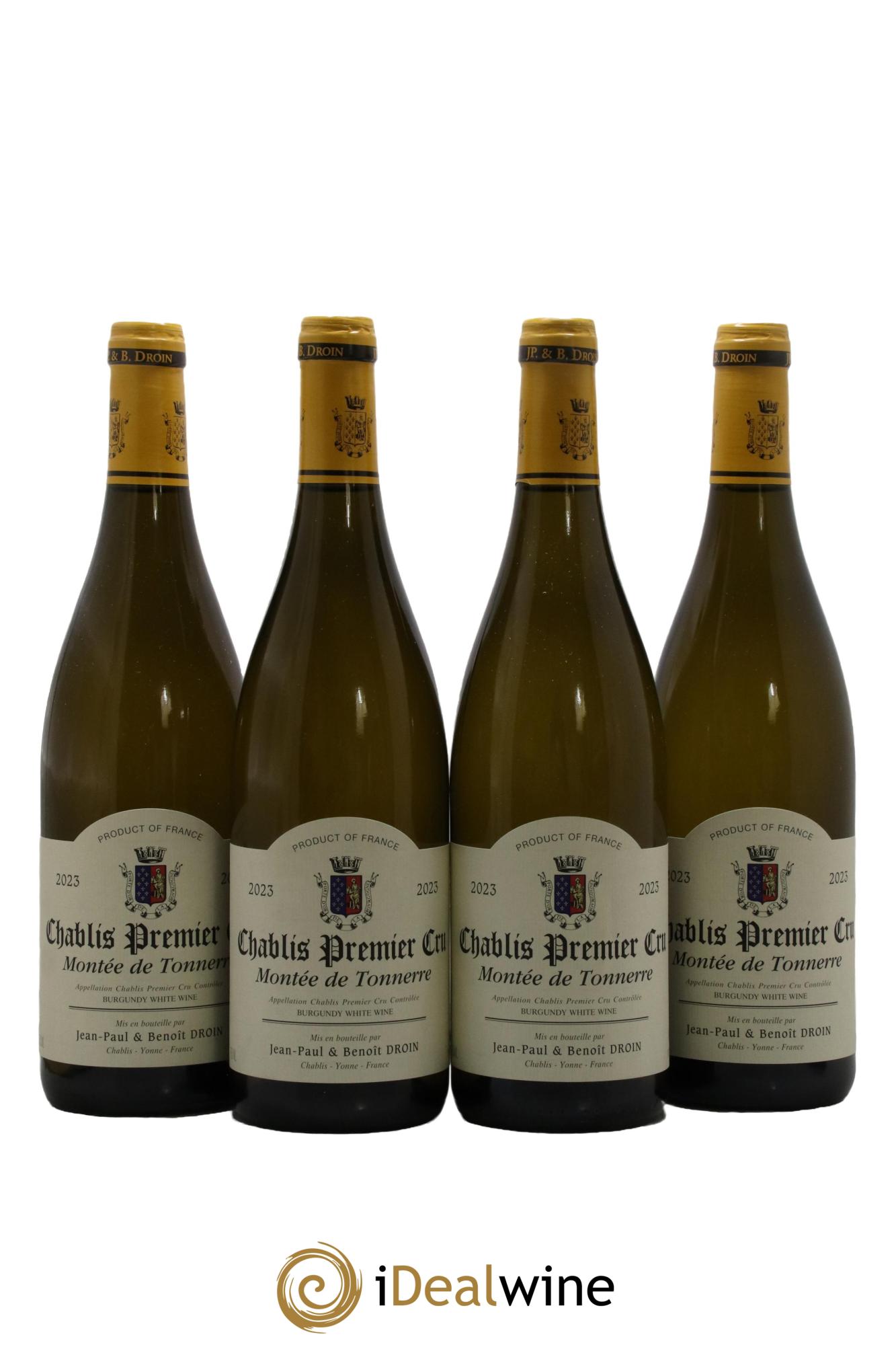 Chablis 1er Cru Montée de Tonnerre Jean-Paul & Benoît Droin (Domaine) 2023 - Lotto di 4 bottiglie - 0