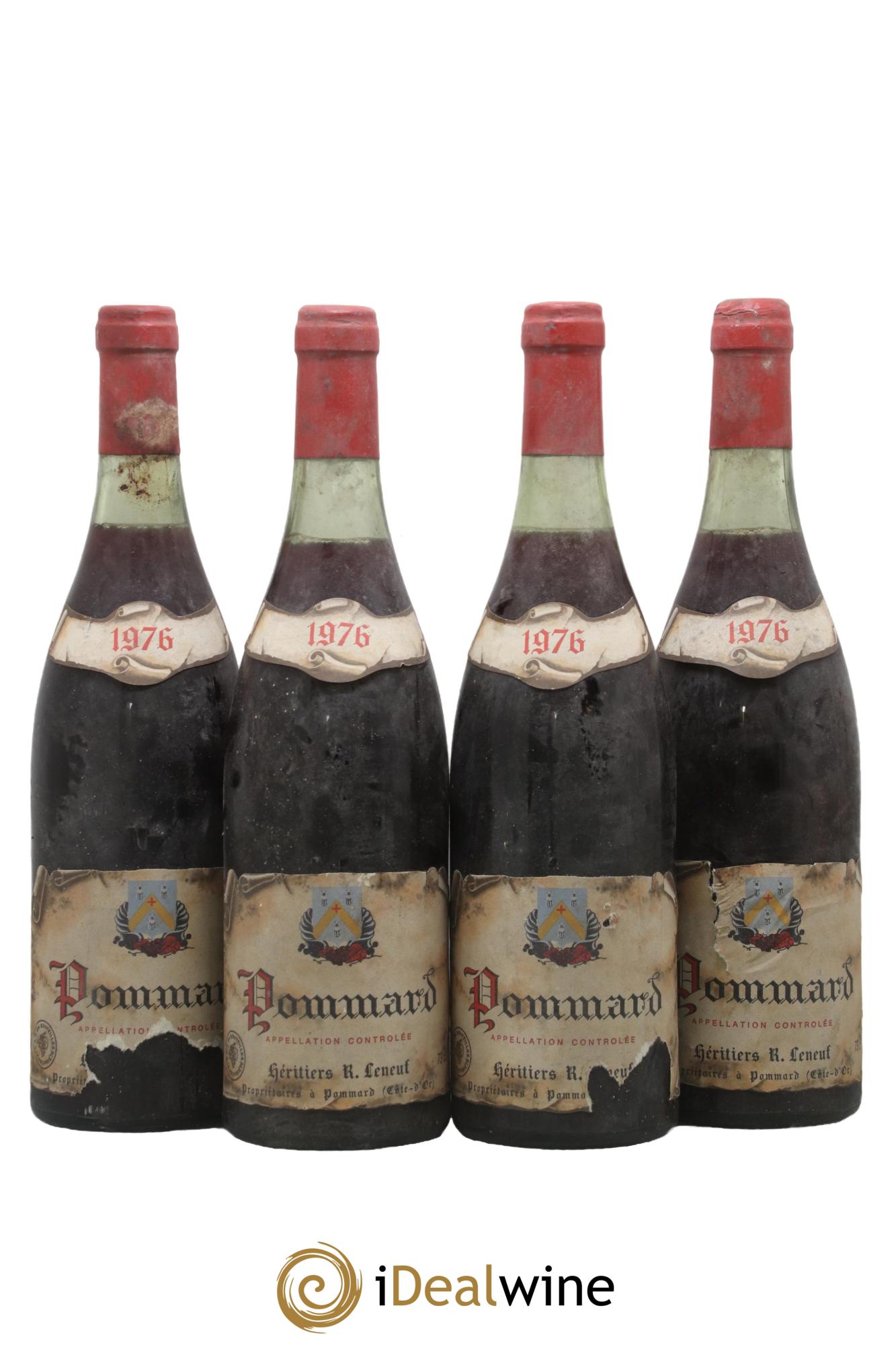 Pommard Héritiers R Leneuf 1976 - Lot de 4 bouteilles - 0