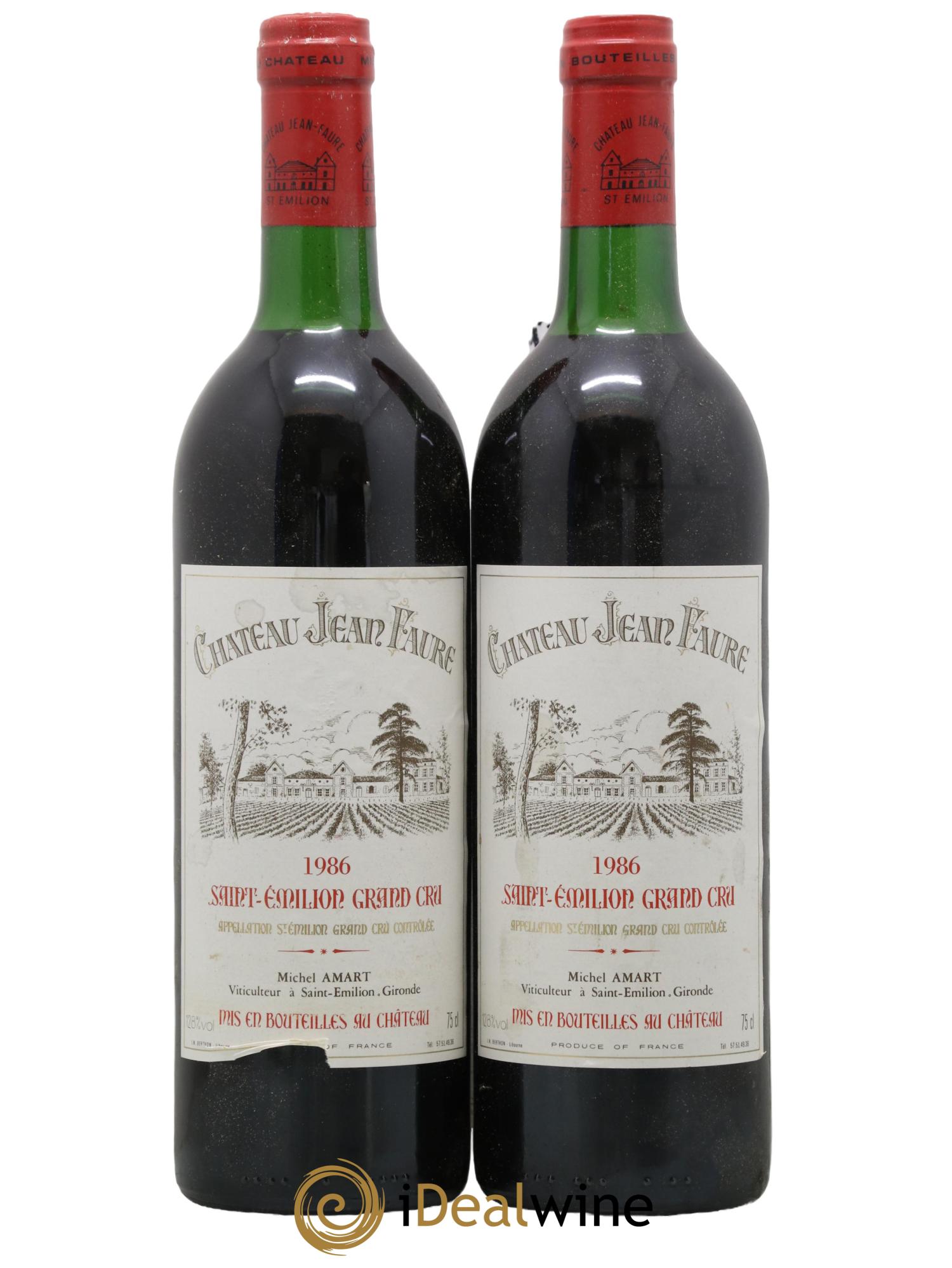 Château Jean Faure Grand Cru Classé 1986 - Lot de 2 bouteilles - 0
