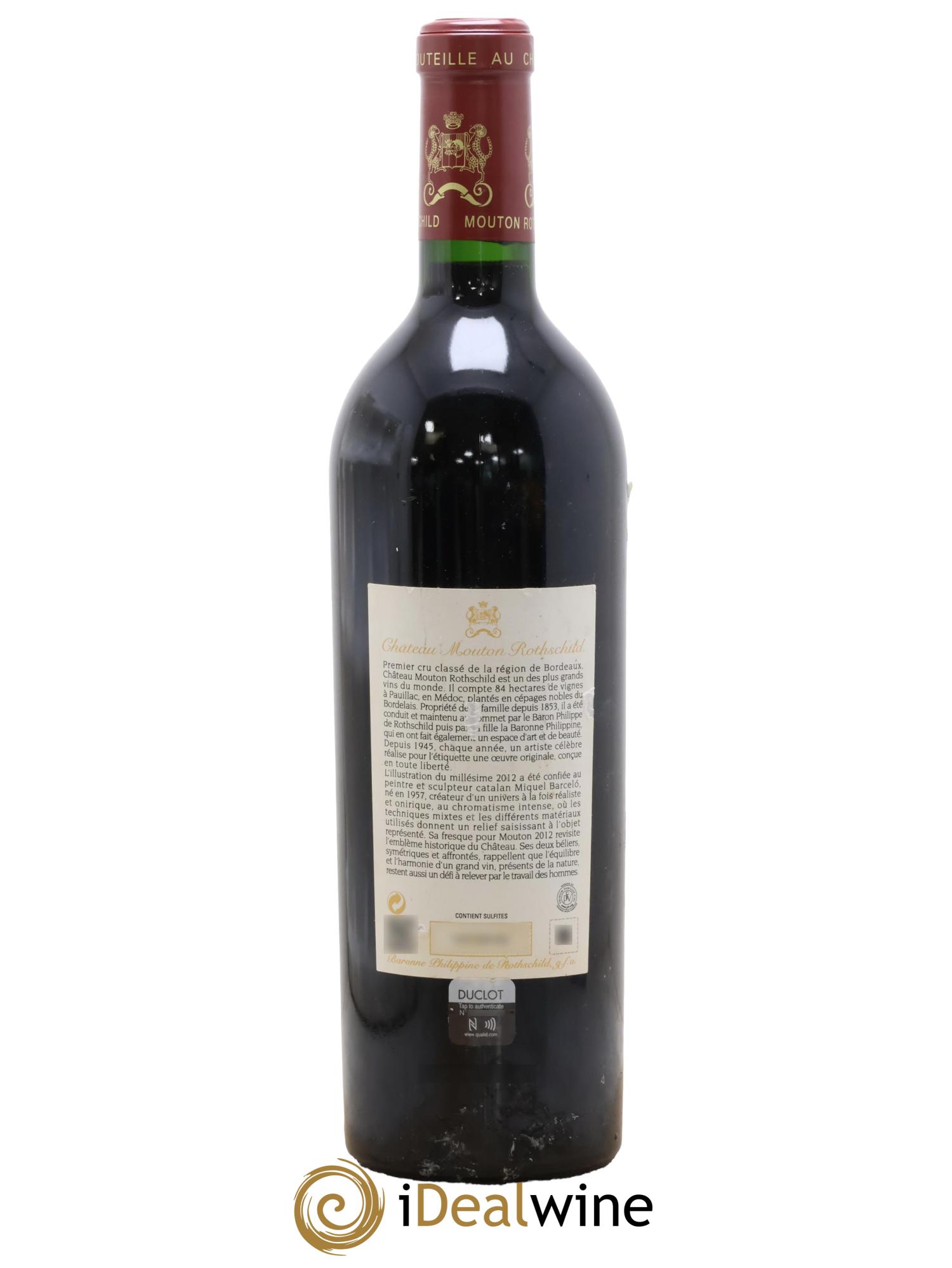 Château Mouton Rothschild 1er Grand Cru Classé 2012 - Lot of 1 bottle - 1