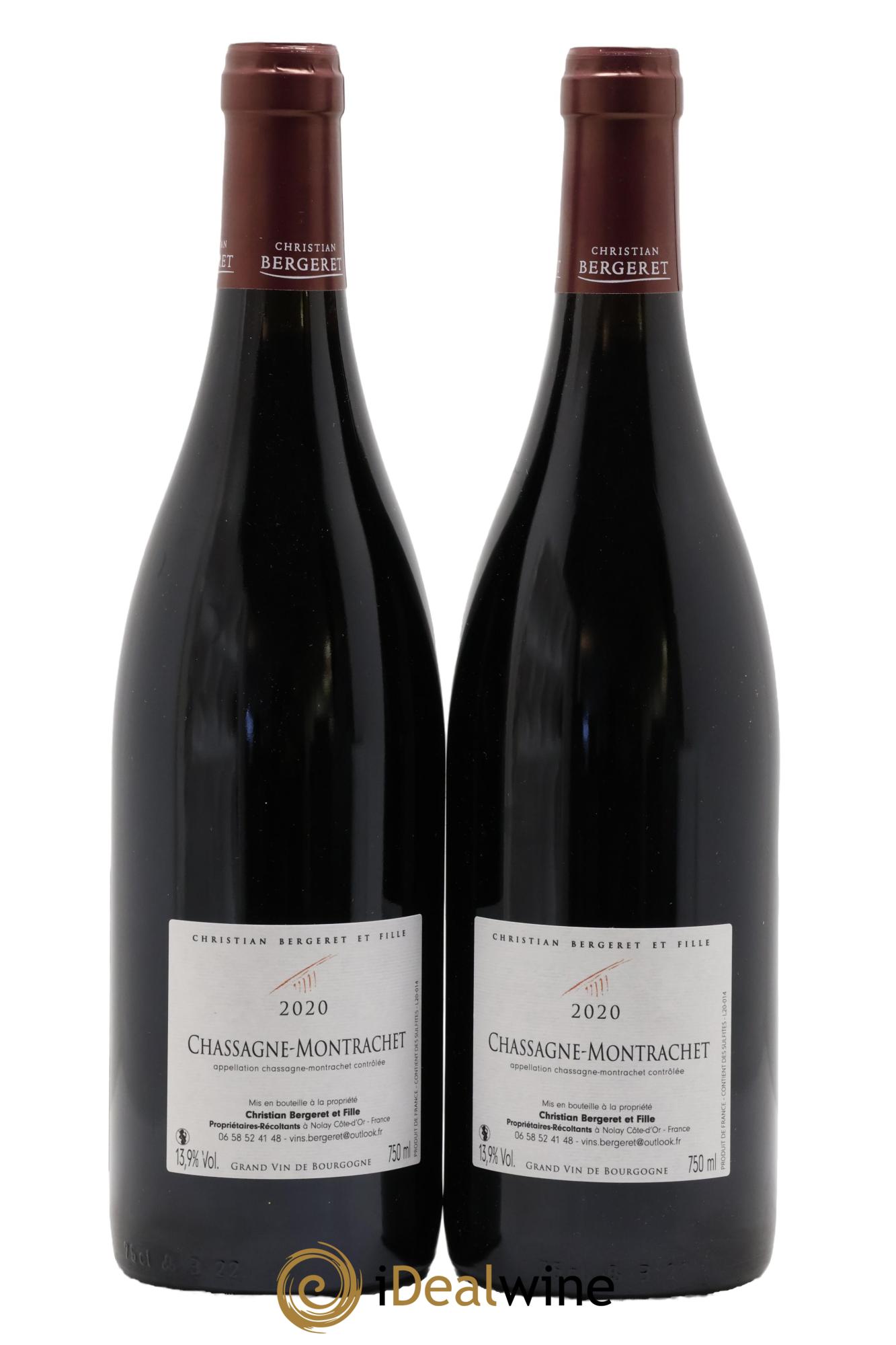 Chassagne-Montrachet Christian Bergeret 2020 - Lot de 2 bouteilles - 1