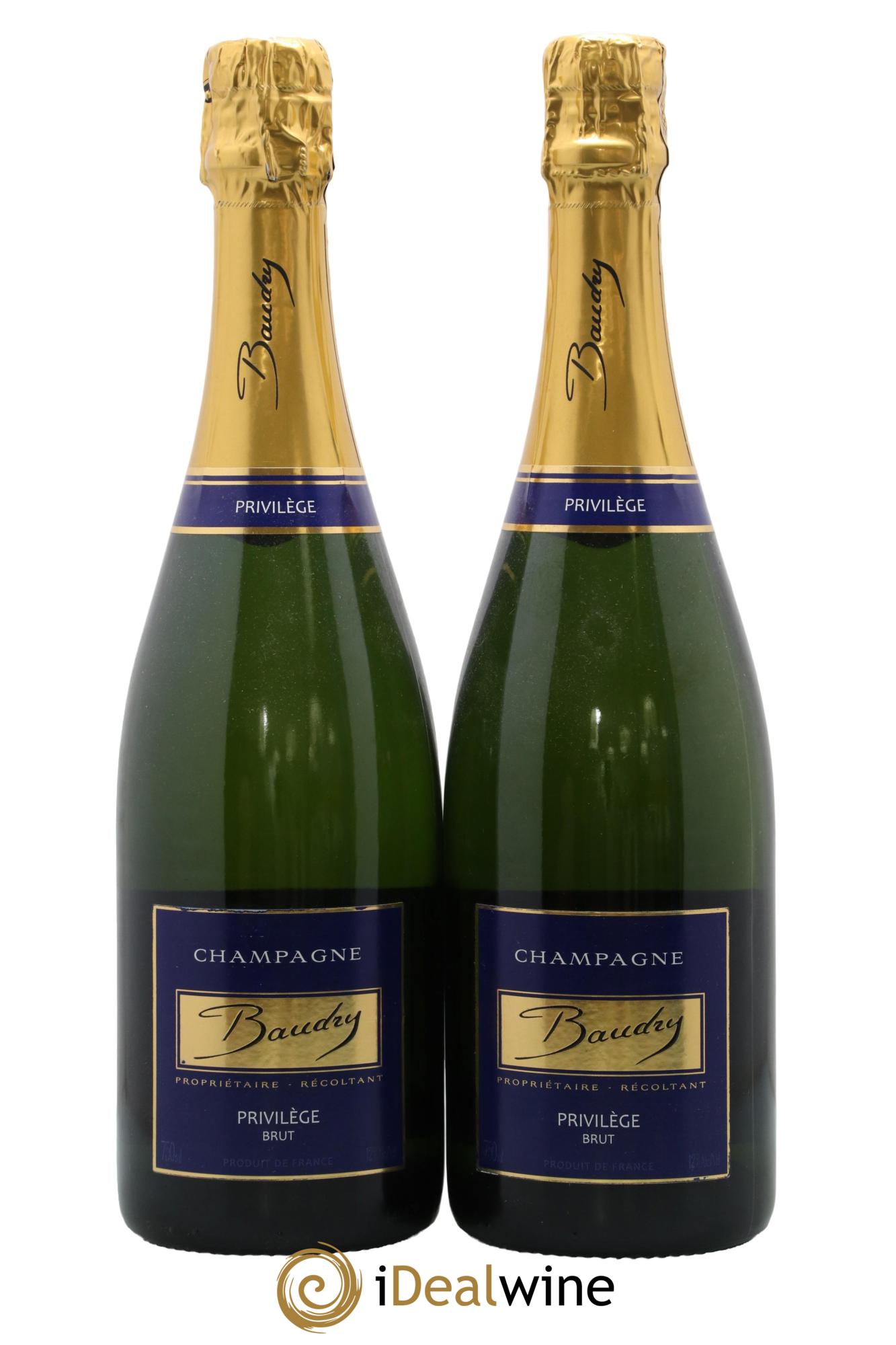 Champagne Brut Privilège Baudry - Lot de 2 bouteilles - 0