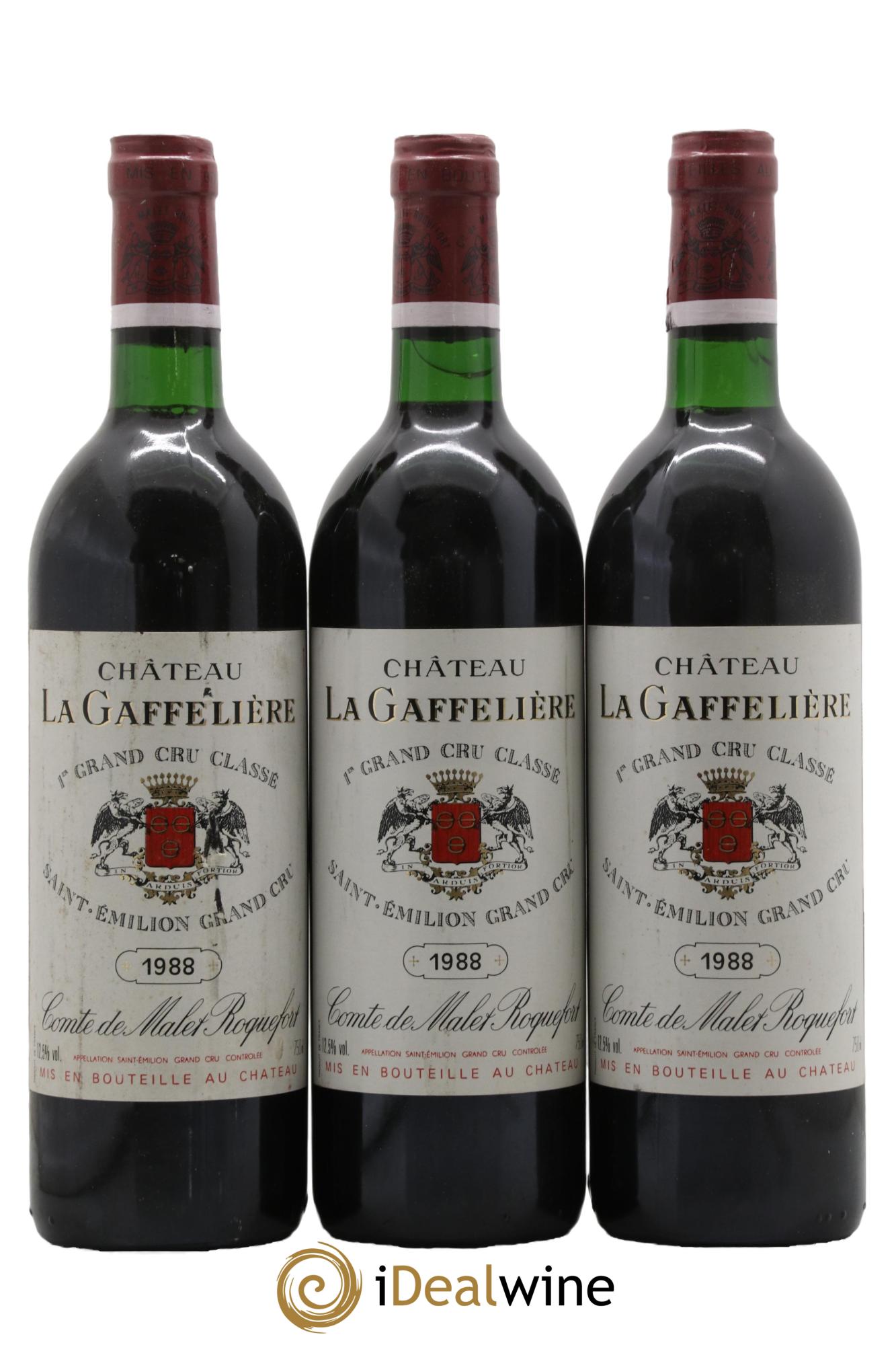 Château la Gaffelière 1er Grand Cru Classé B 1988 - Lot de 3 bouteilles - 0