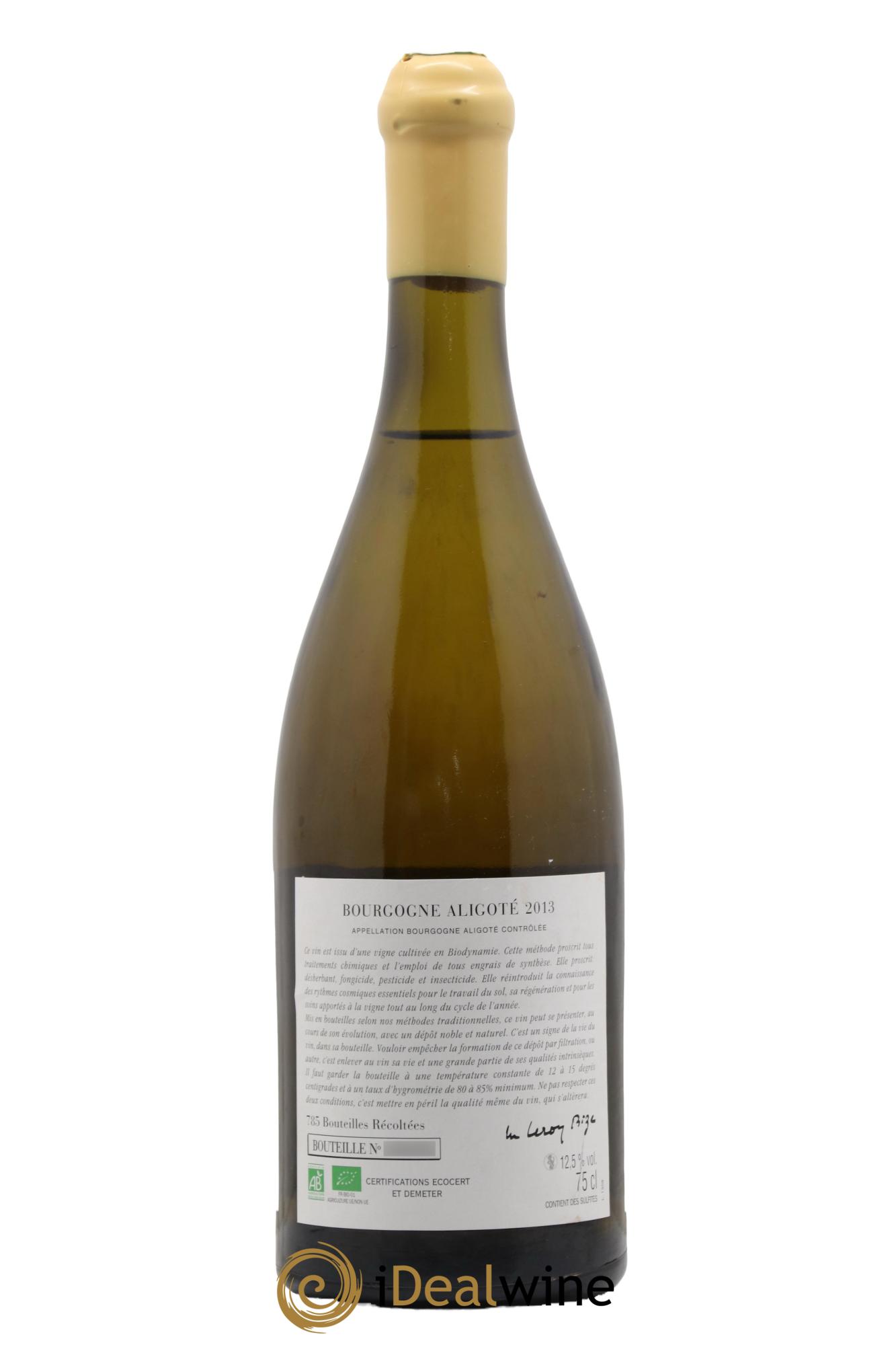 Bourgogne Aligoté Sous Chatelet d'Auvenay (Domaine) 2013 - Lot de 1 bouteille - 1