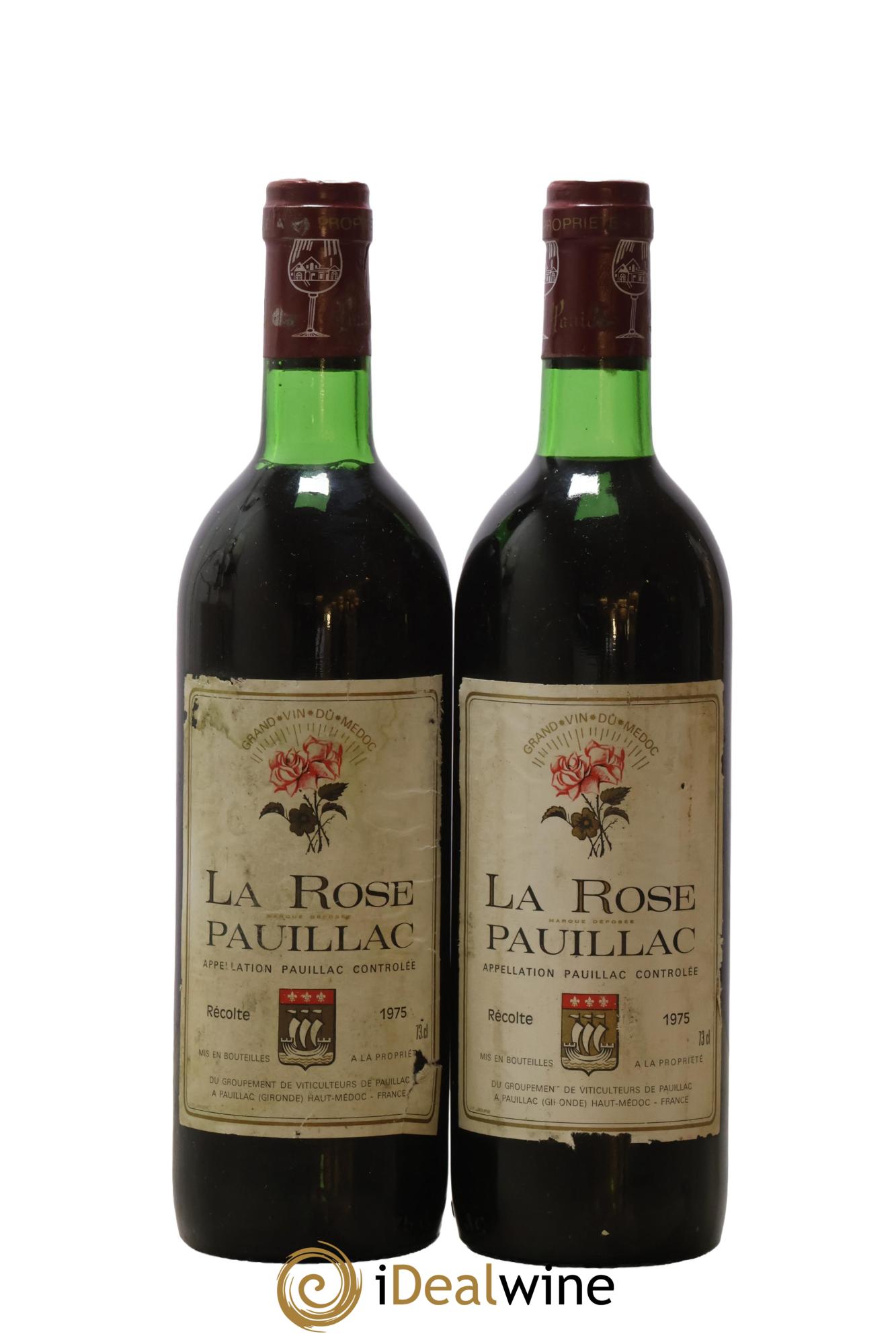 La Rose Pauillac 1975 - Lot of 2 bottles - 0