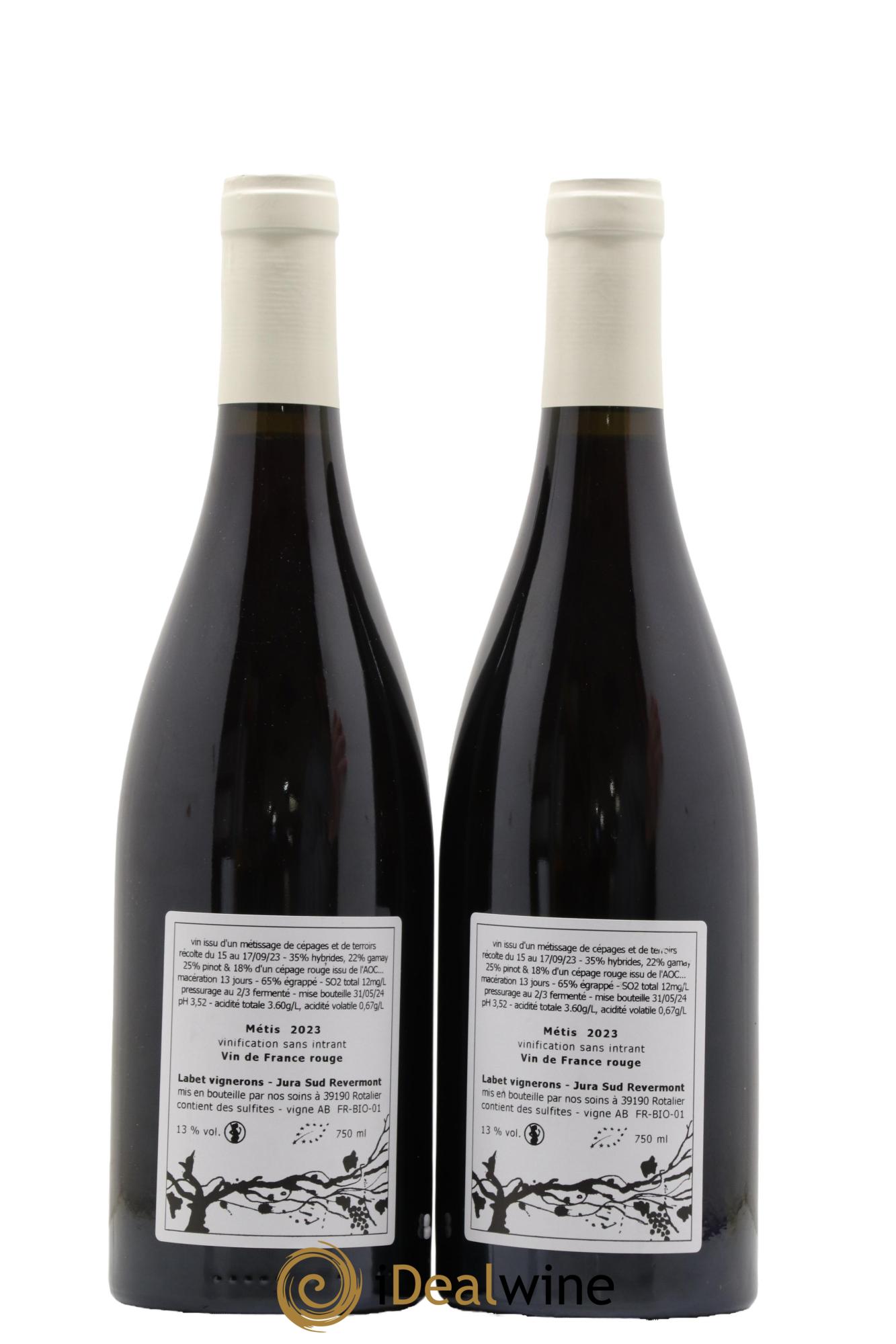 Vin de France Métis Romain - Julien - Charline Labet 2023 - Lot de 2 bouteilles - 1