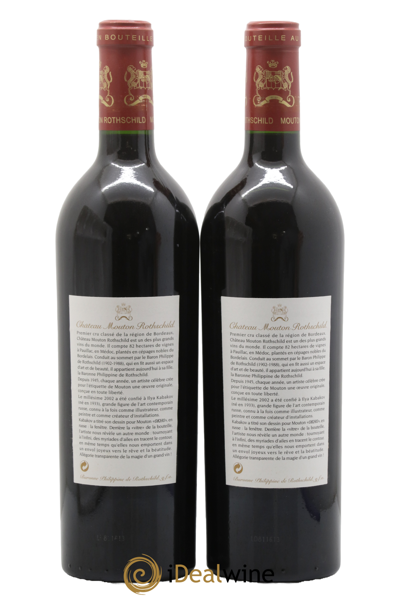 Château Mouton Rothschild 1er Grand Cru Classé 2002 - Lot of 2 bottles - 1