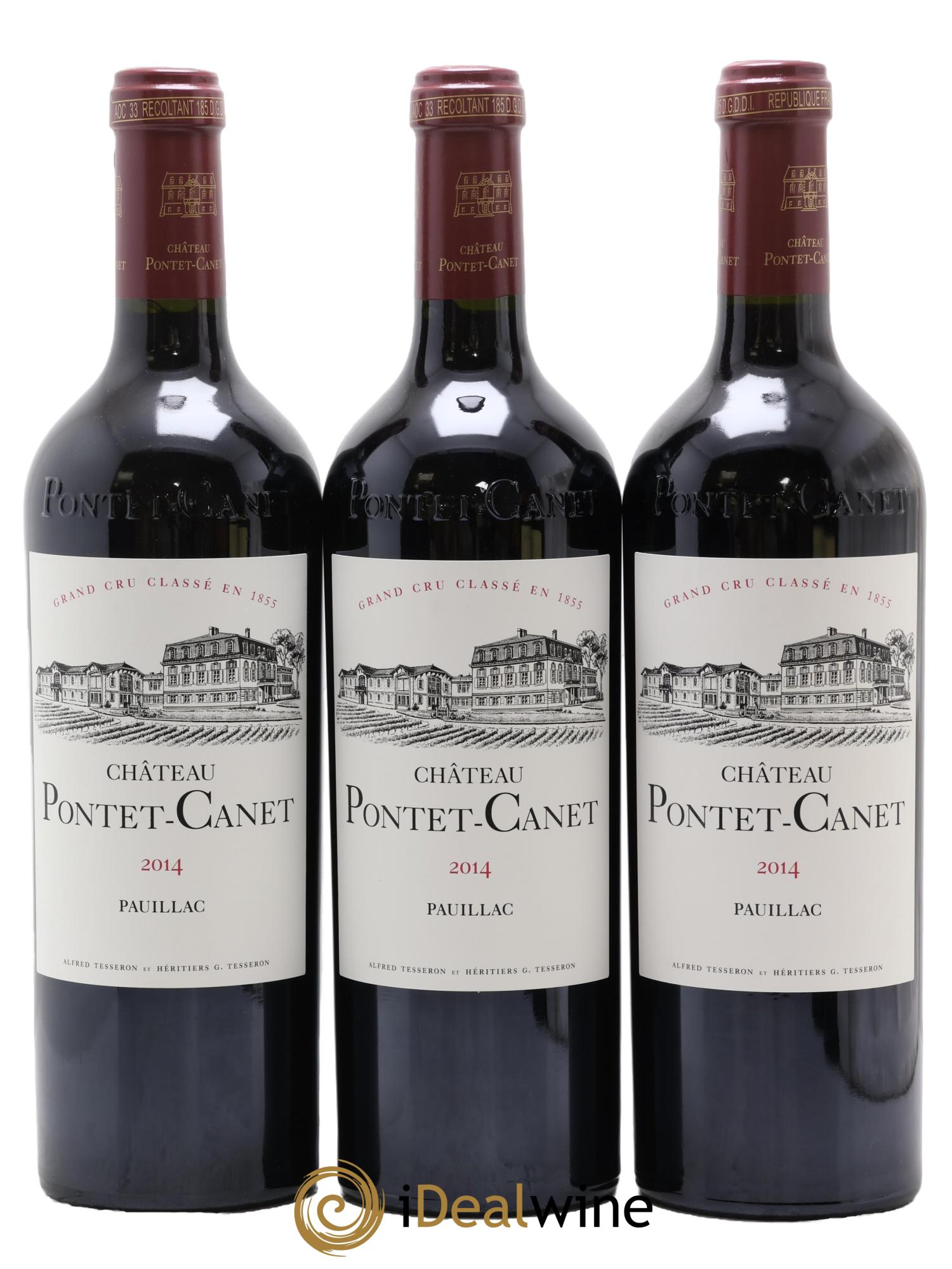 Château Pontet Canet 5ème Grand Cru Classé 2014 - Lot de 3 bouteilles - 0