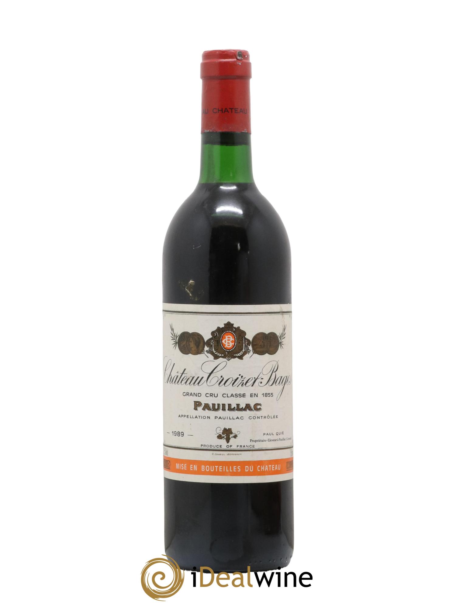 Château Croizet Bages 5ème Grand Cru Classé 1989 - Lot de 1 bouteille - 0