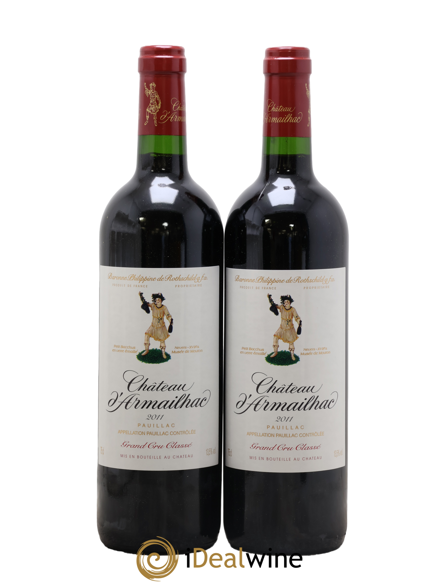 Château d' Armailhac - Mouton Baron(ne) Philippe 5ème Grand Cru Classé 2011 - Lot de 2 bouteilles - 0