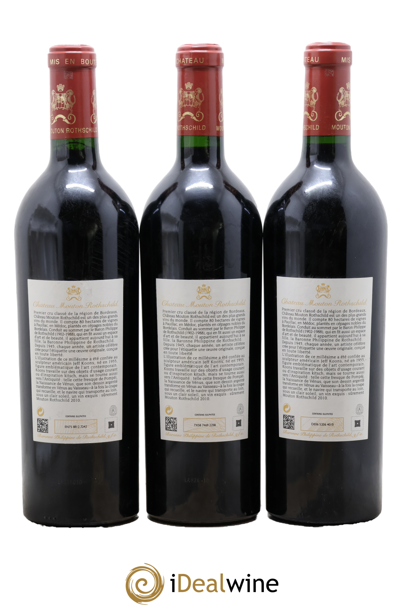Château Mouton Rothschild 1er Grand Cru Classé 2010 - Lot de 3 bouteilles - 1