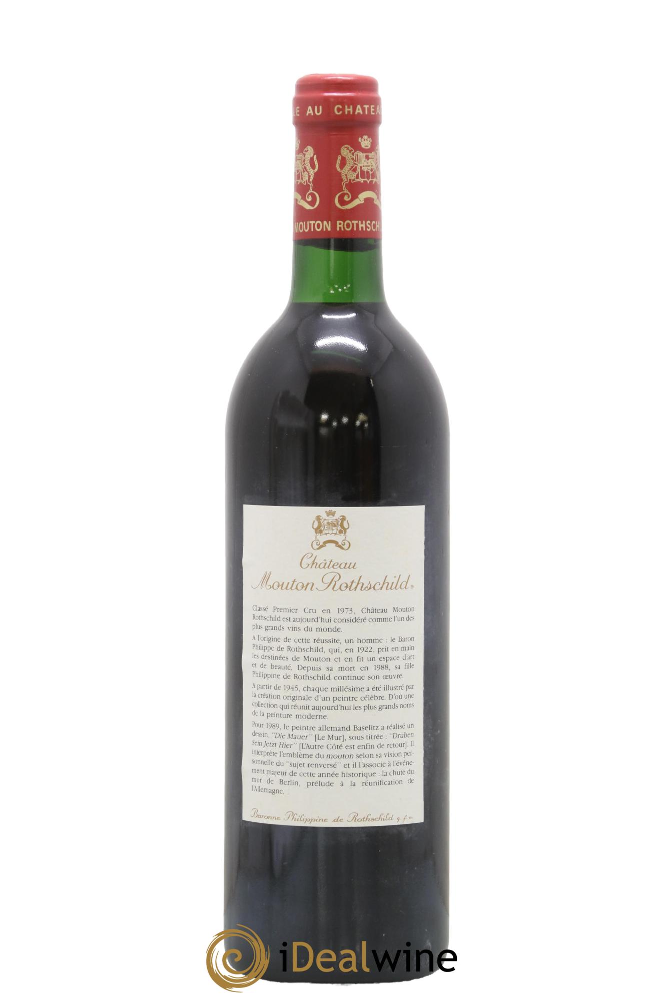 Château Mouton Rothschild 1er Grand Cru Classé 1989 - Lot of 1 bottle - 1