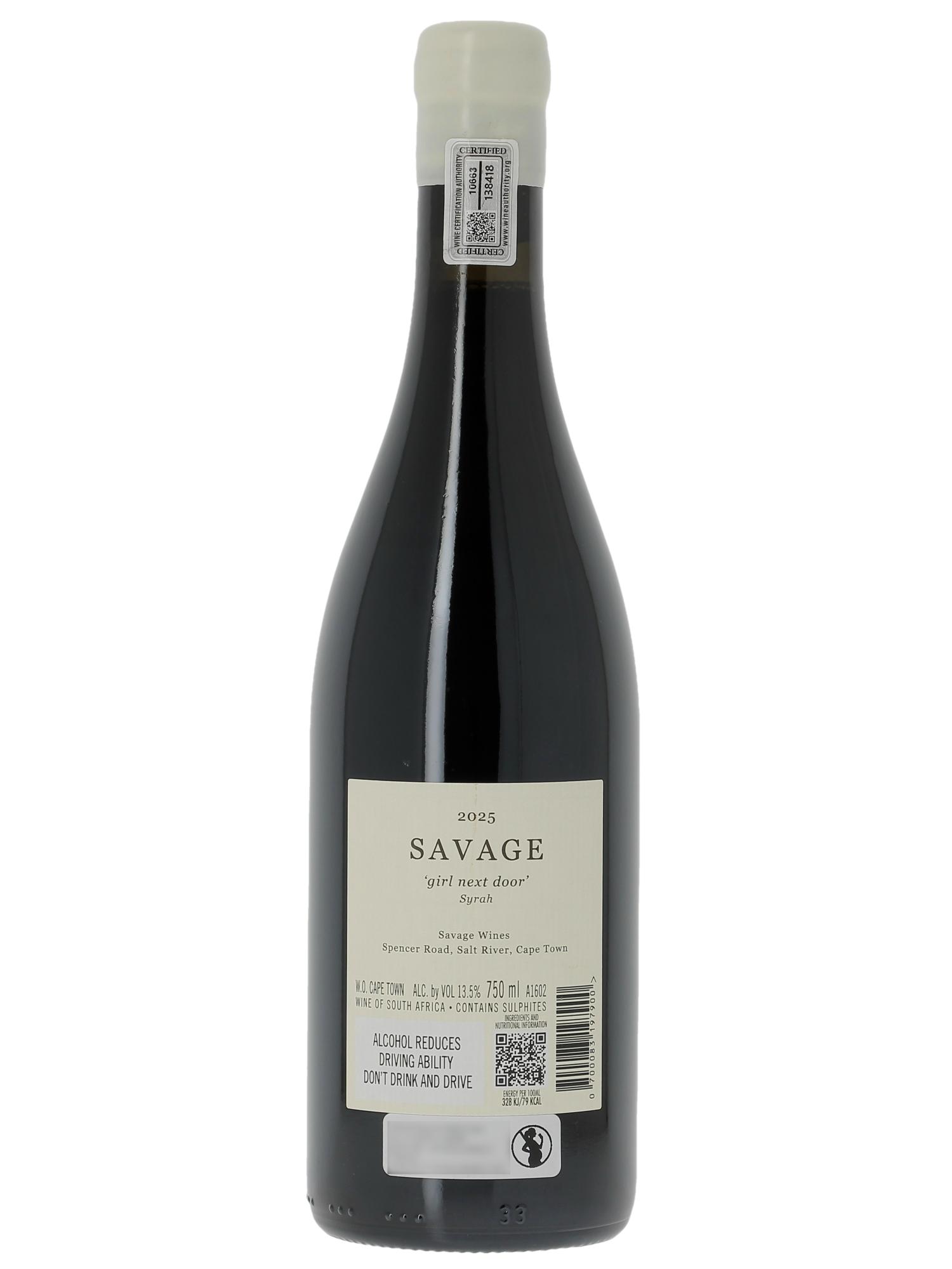 Western Cape Savage Girl Next Door Syrah  2025 - Posten von 1 Flasche - 1