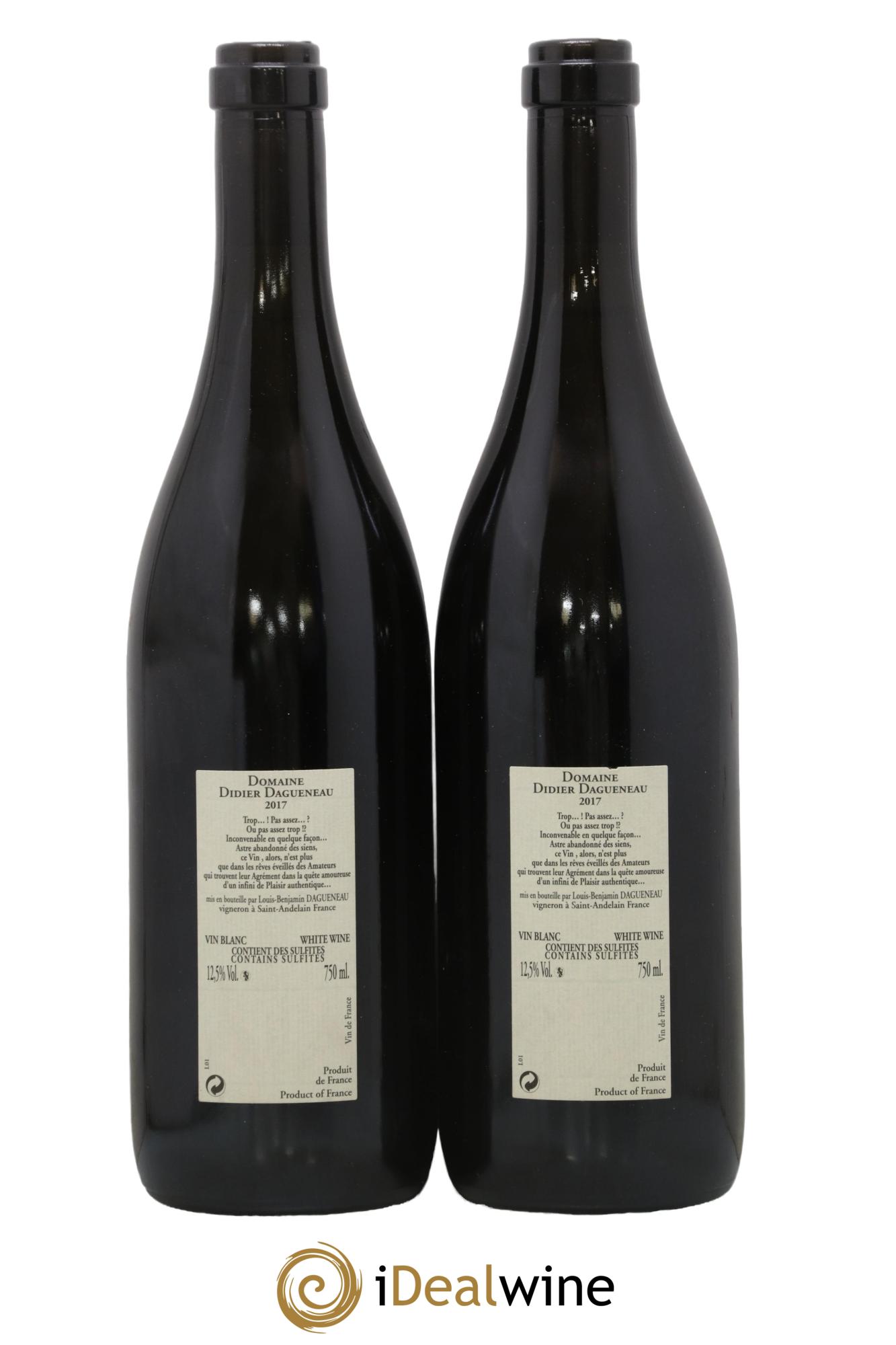 Pouilly-Fumé Blanc Fumé de Pouilly Dagueneau (Domaine Didier - Louis-Benjamin) 2017 - Lot of 2 bottles - 1