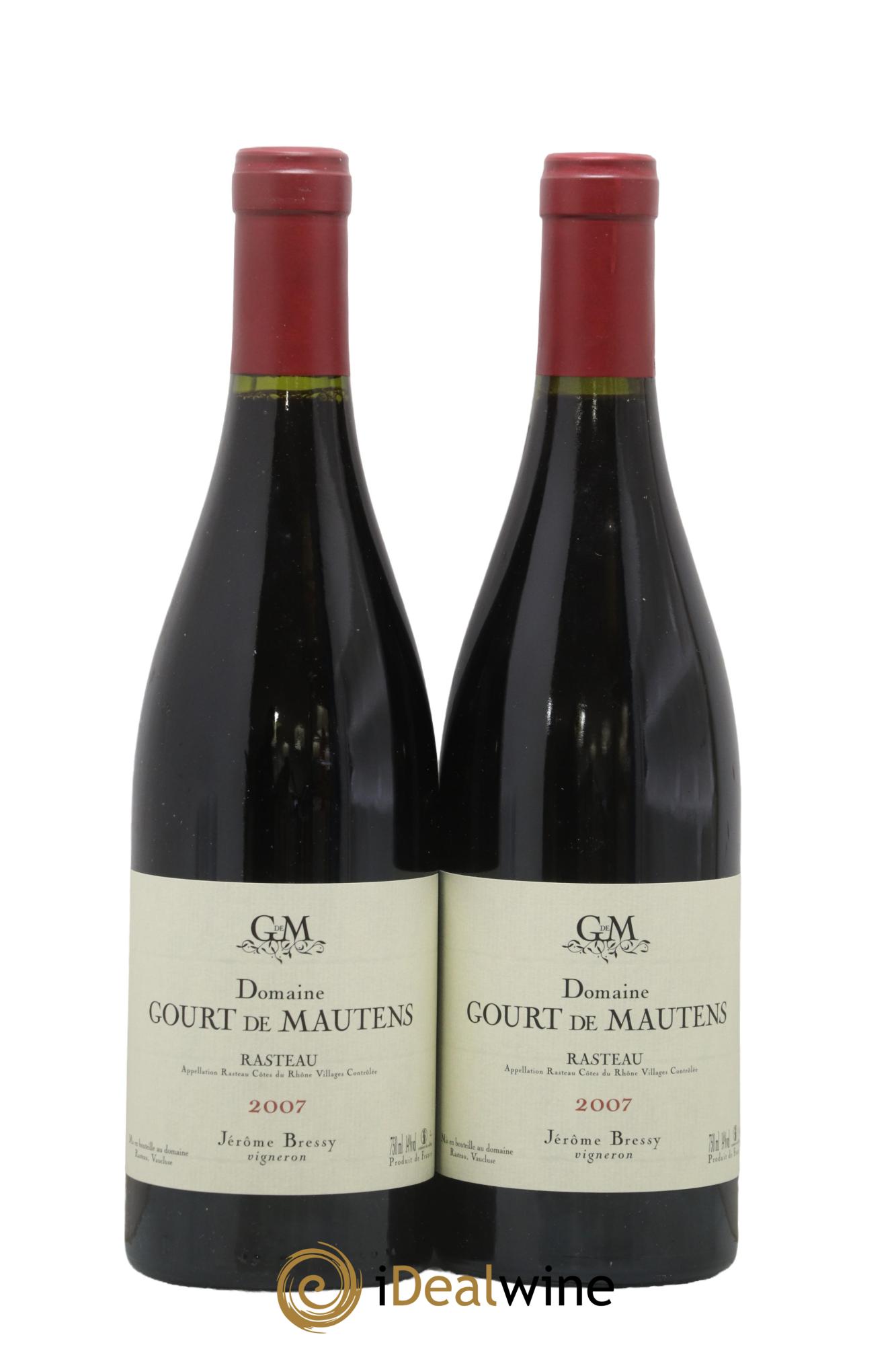 Rasteau Domaine Gourt de Mautens - Jérôme Bressy 2007 - Lot de 2 bouteilles - 0