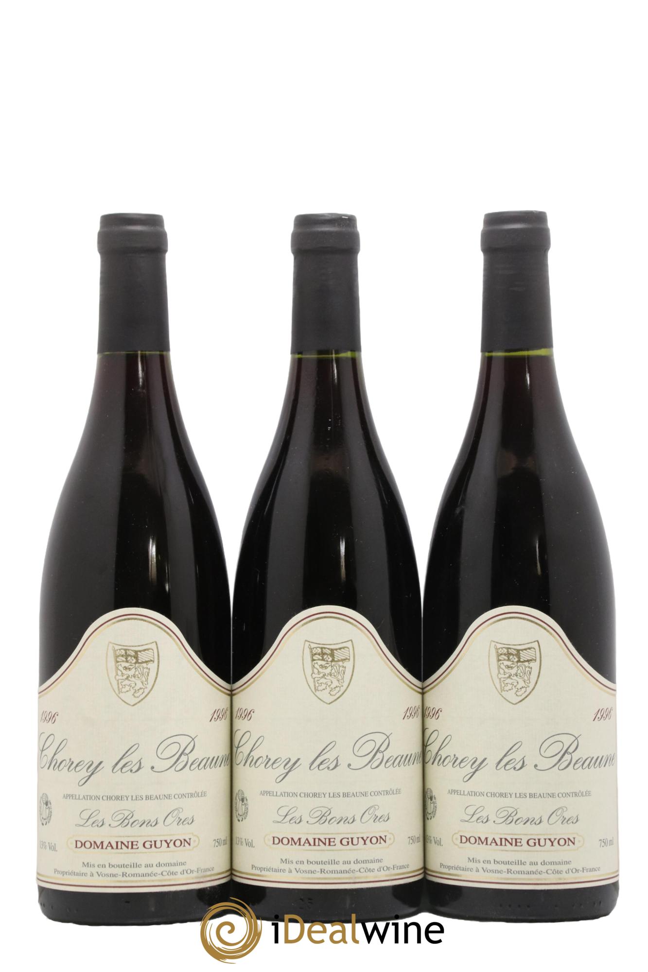 Chorey-Lès-Beaune Les Bons Ores Guyon (Domaine) 1996 - Lot de 3 bouteilles - 0