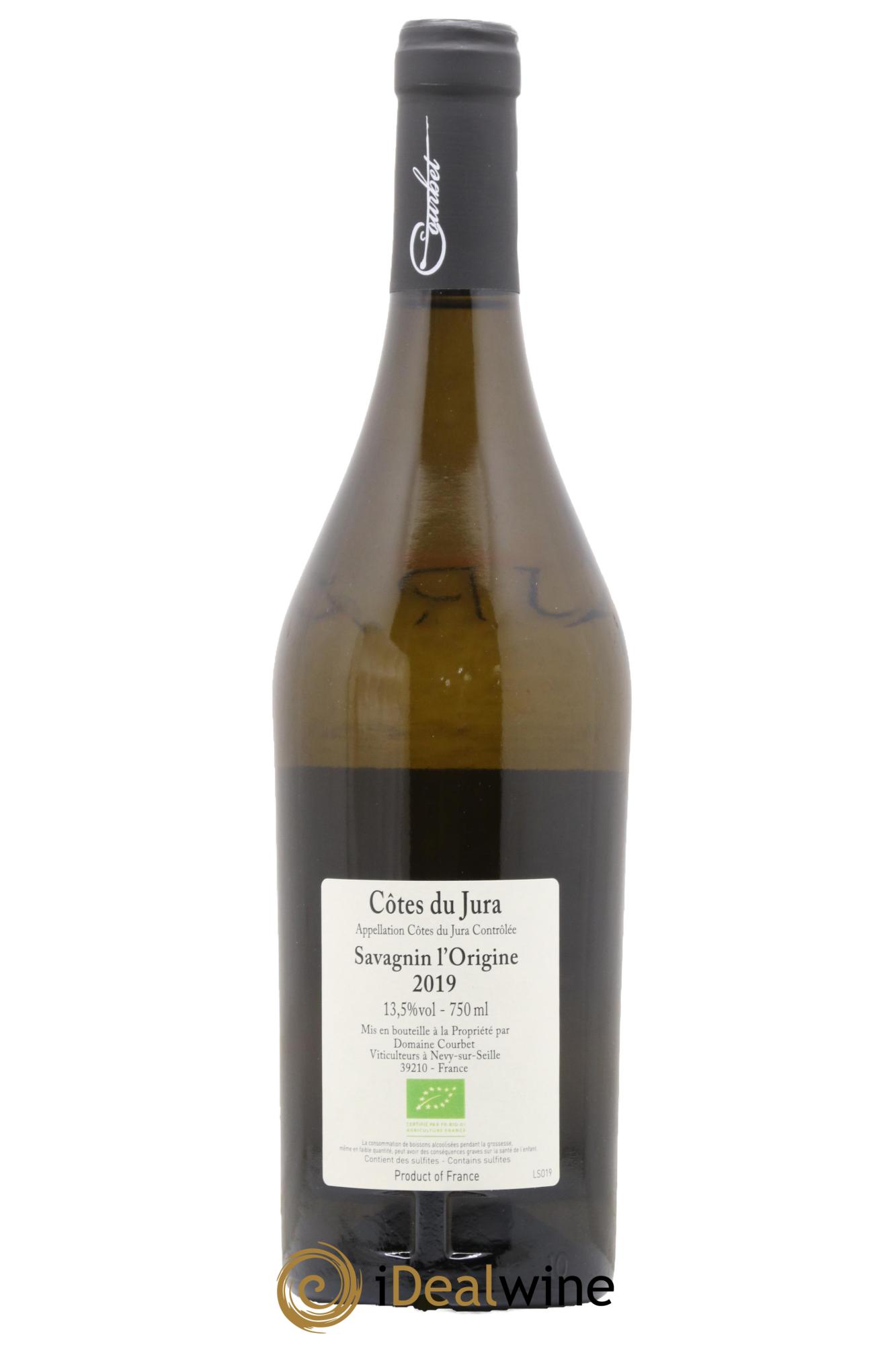 Côtes du Jura Savagnin L'Origine Domaine Courbet 2019 - Lot de 1 bouteille - 1