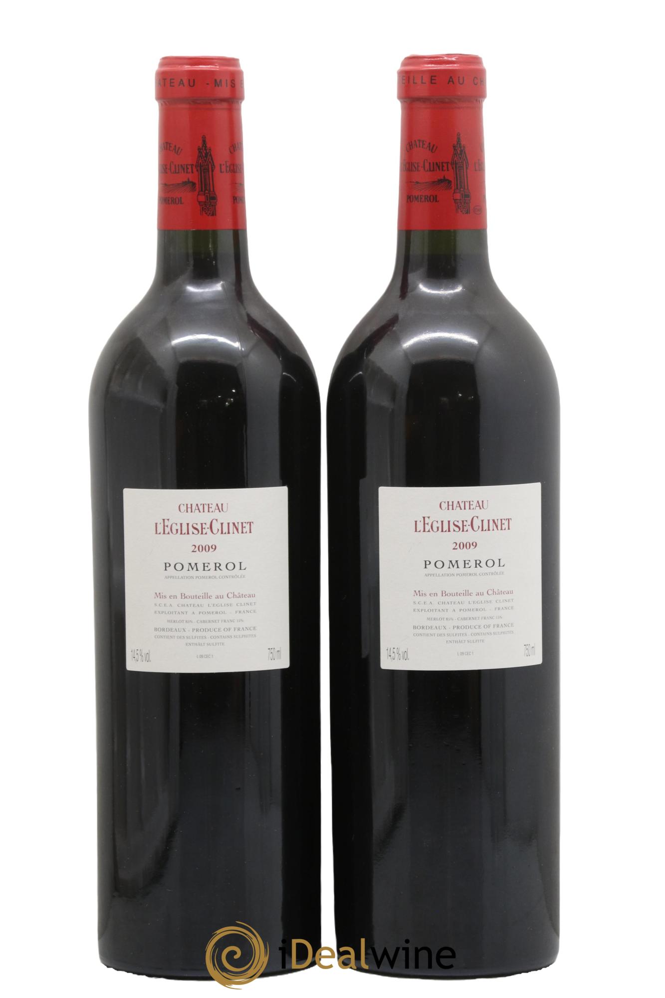 Château l' Église Clinet  2009 - Lot of 2 bottles - 1