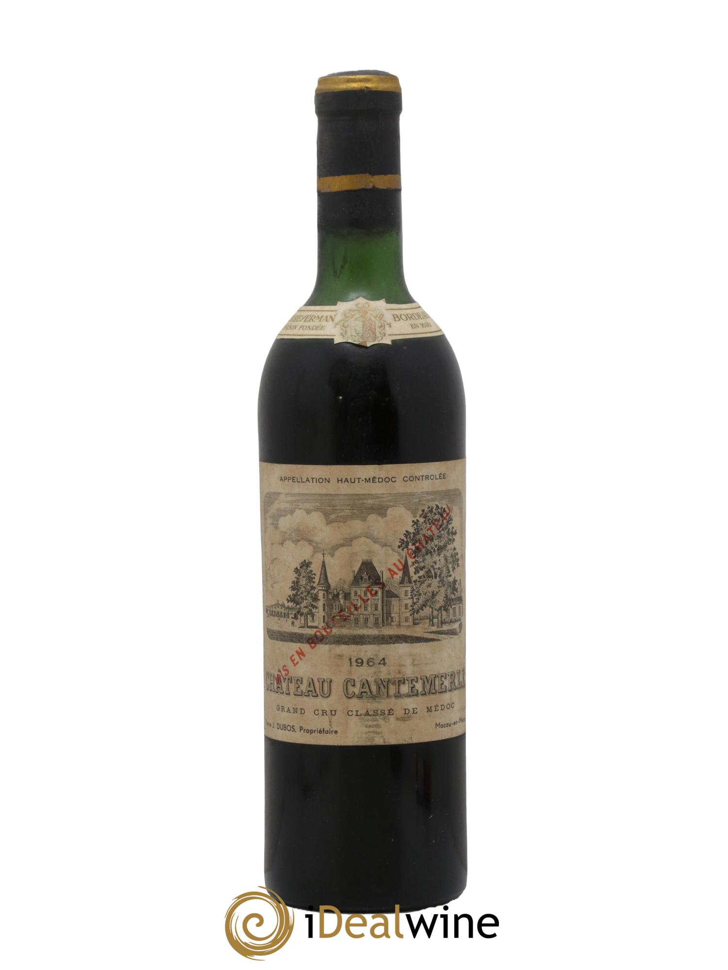 Château Cantemerle 5ème Grand Cru Classé 1964 - Lot de 1 bouteille - 0