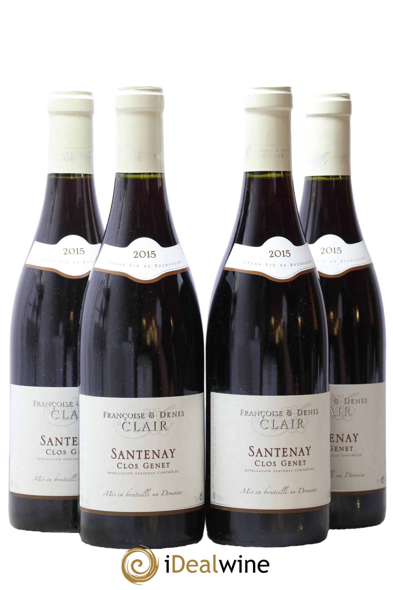 Santenay Clos Genet Françoise et Denis Clair 2015 - Lot de 4 bouteilles - 0