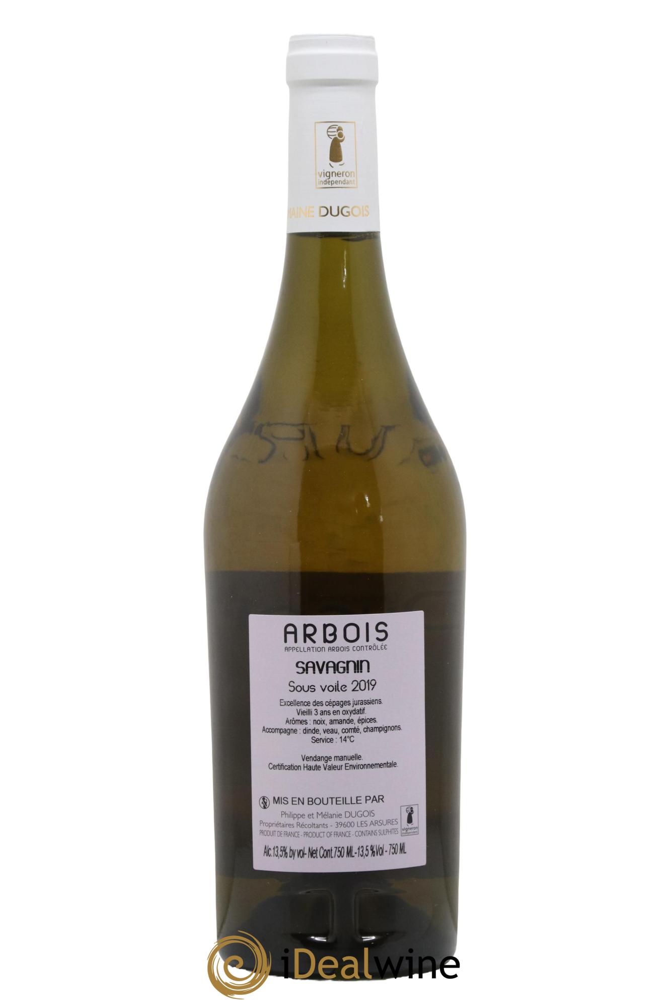 Arbois Savagnin Sous Voile Domaine Dugois 2019 - Lot de 1 bouteille - 1