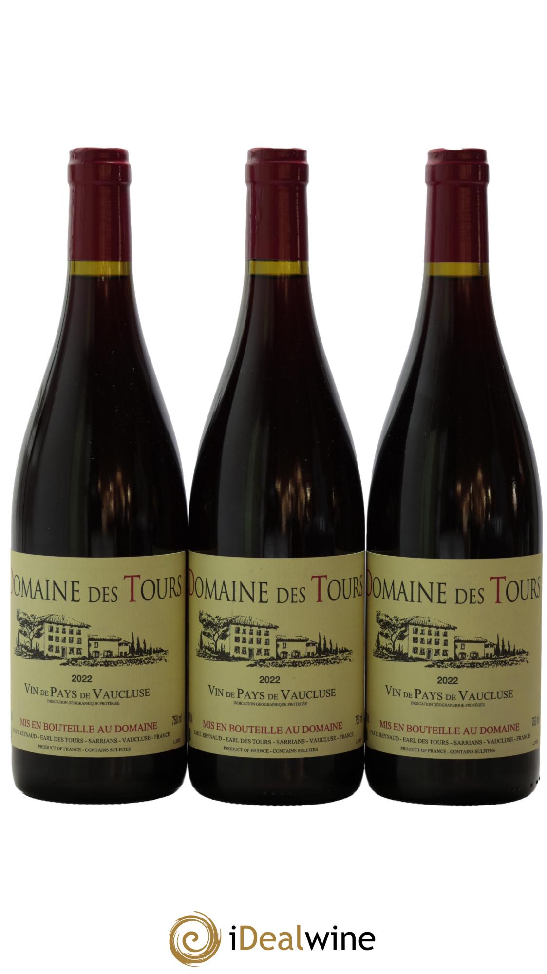 Vaucluse (Vin de Pays de Vaucluse) Domaine des Tours Emmanuel Reynaud 2022 - Lot of 3 bottles - 0