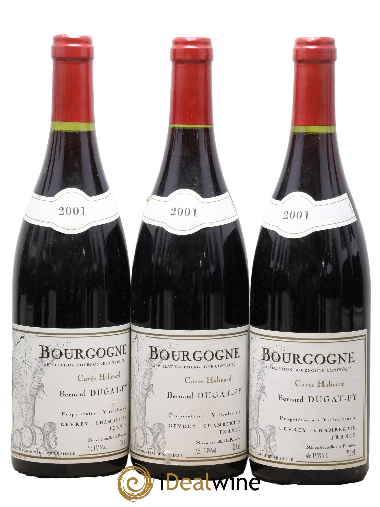 Bourgogne Cuvée Halinard Dugat-Py 2001 - Lot of 3 bottles - 0
