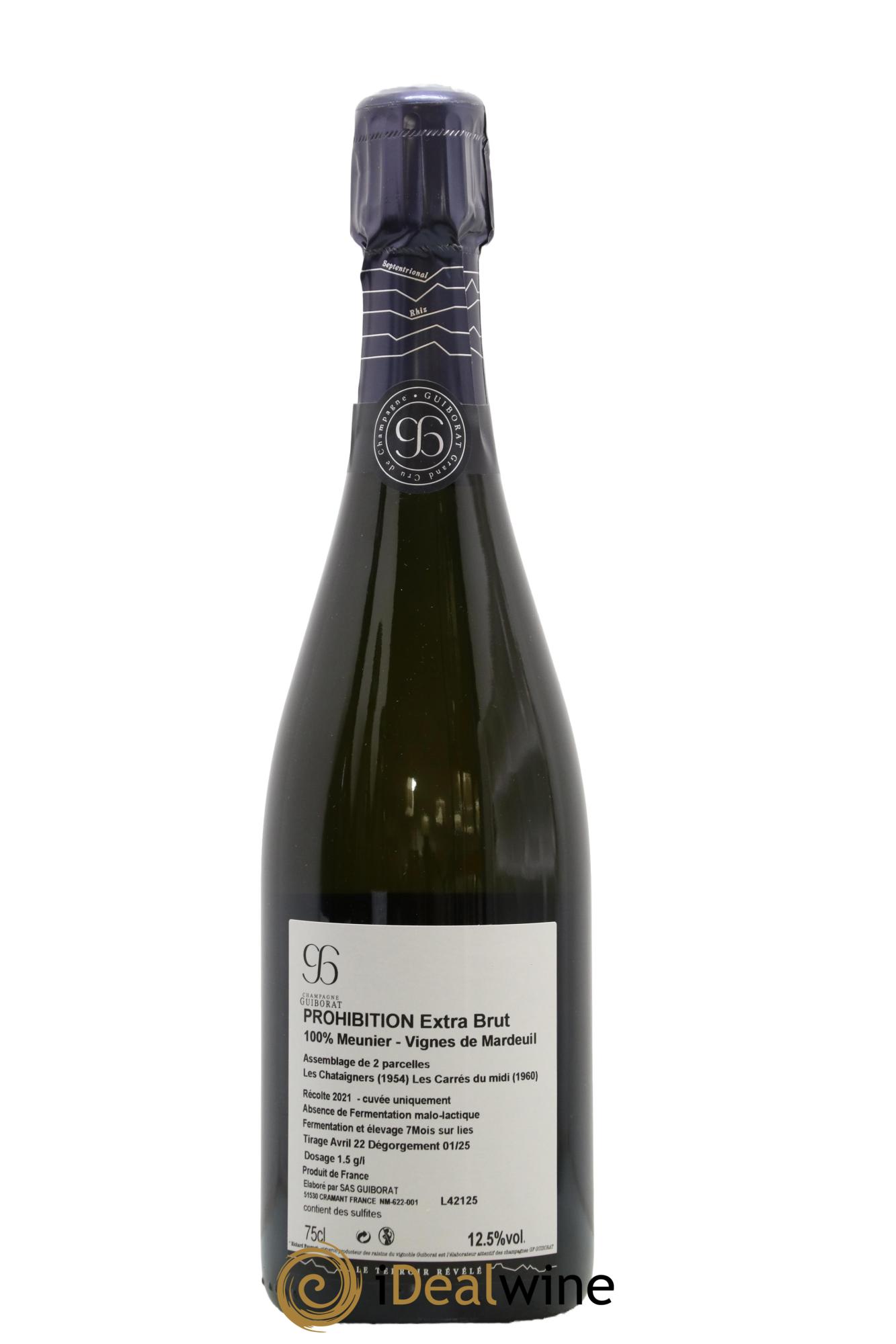  Prohibition 100% Meunier Guiborat 2021 - Lot de 1 bouteille - 1