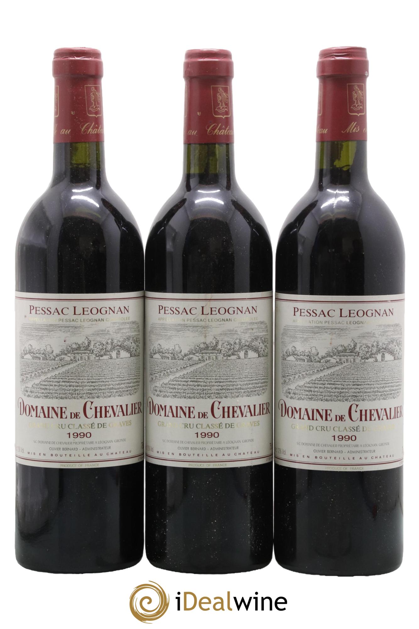 Domaine de Chevalier Cru Classé de Graves 1990 - Lot de 3 bouteilles - 0