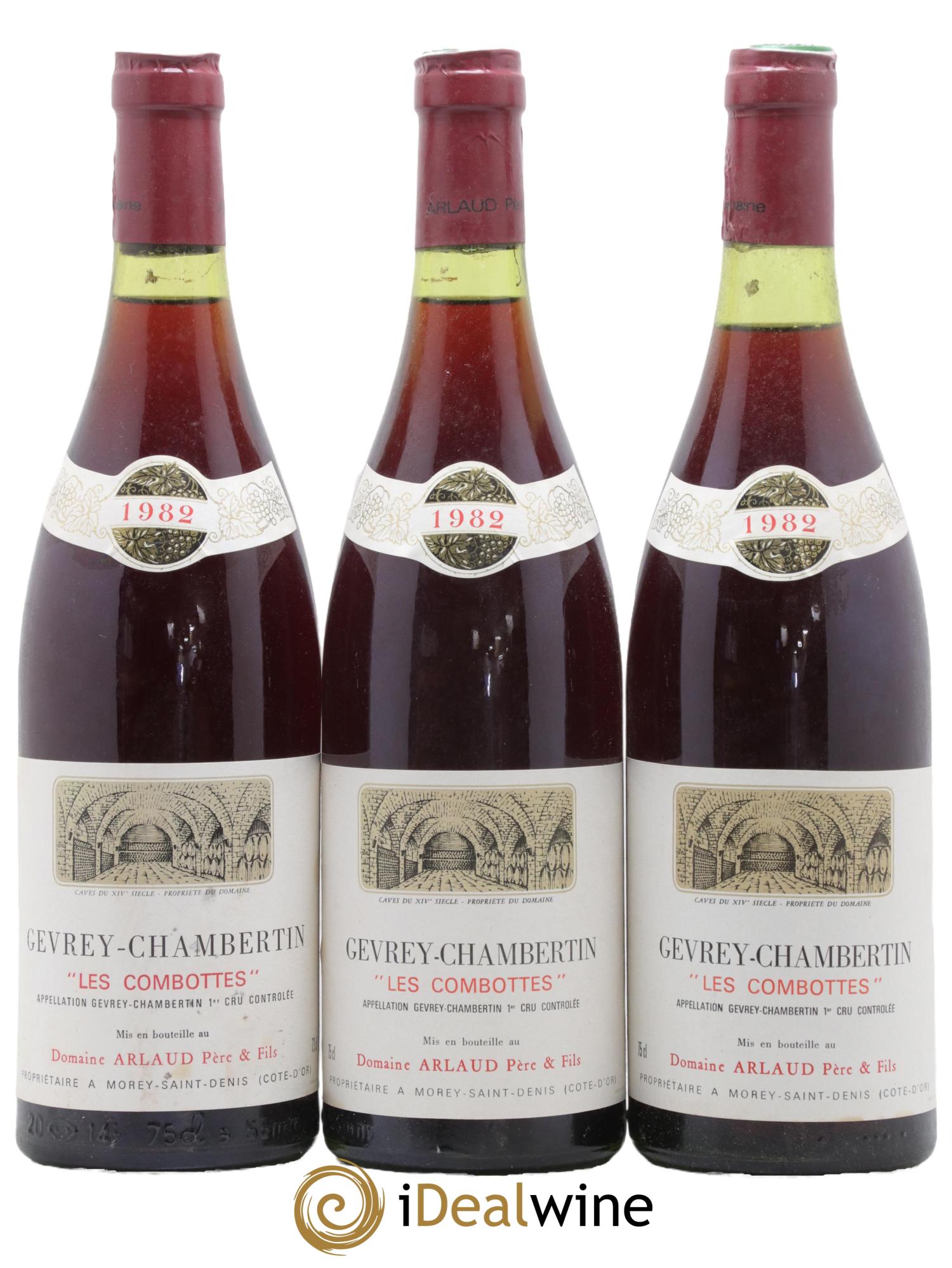 Gevrey-Chambertin 1er Cru Aux Combottes Arlaud 1982 - Lotto di 3 bottiglie - 0