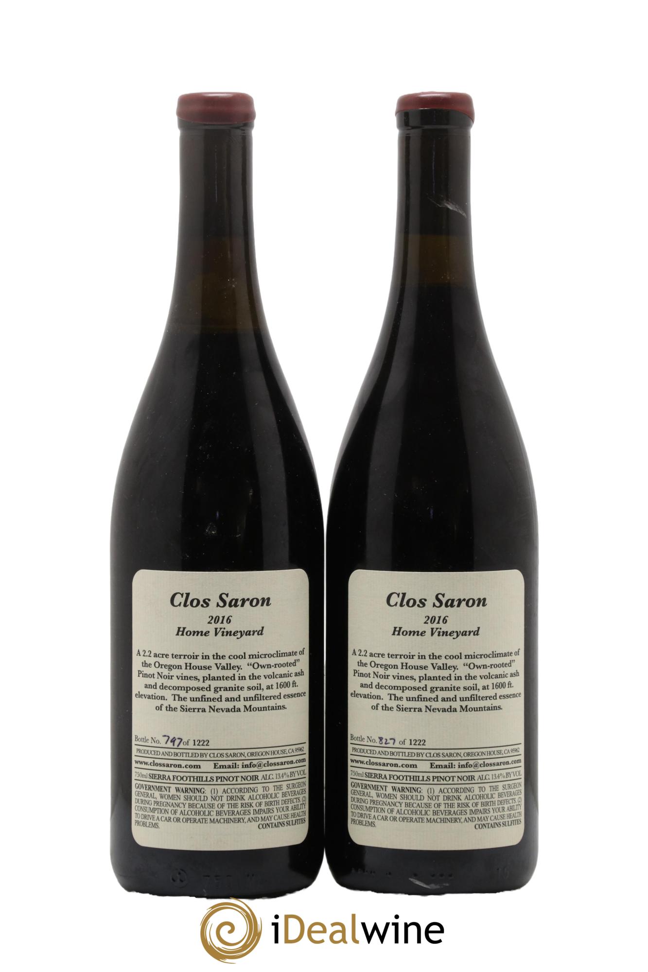 USA Sierra Foothills Home Vineyard Sierra Foothills Clos Saron 2016 - Posten von 2 Flaschen - 1