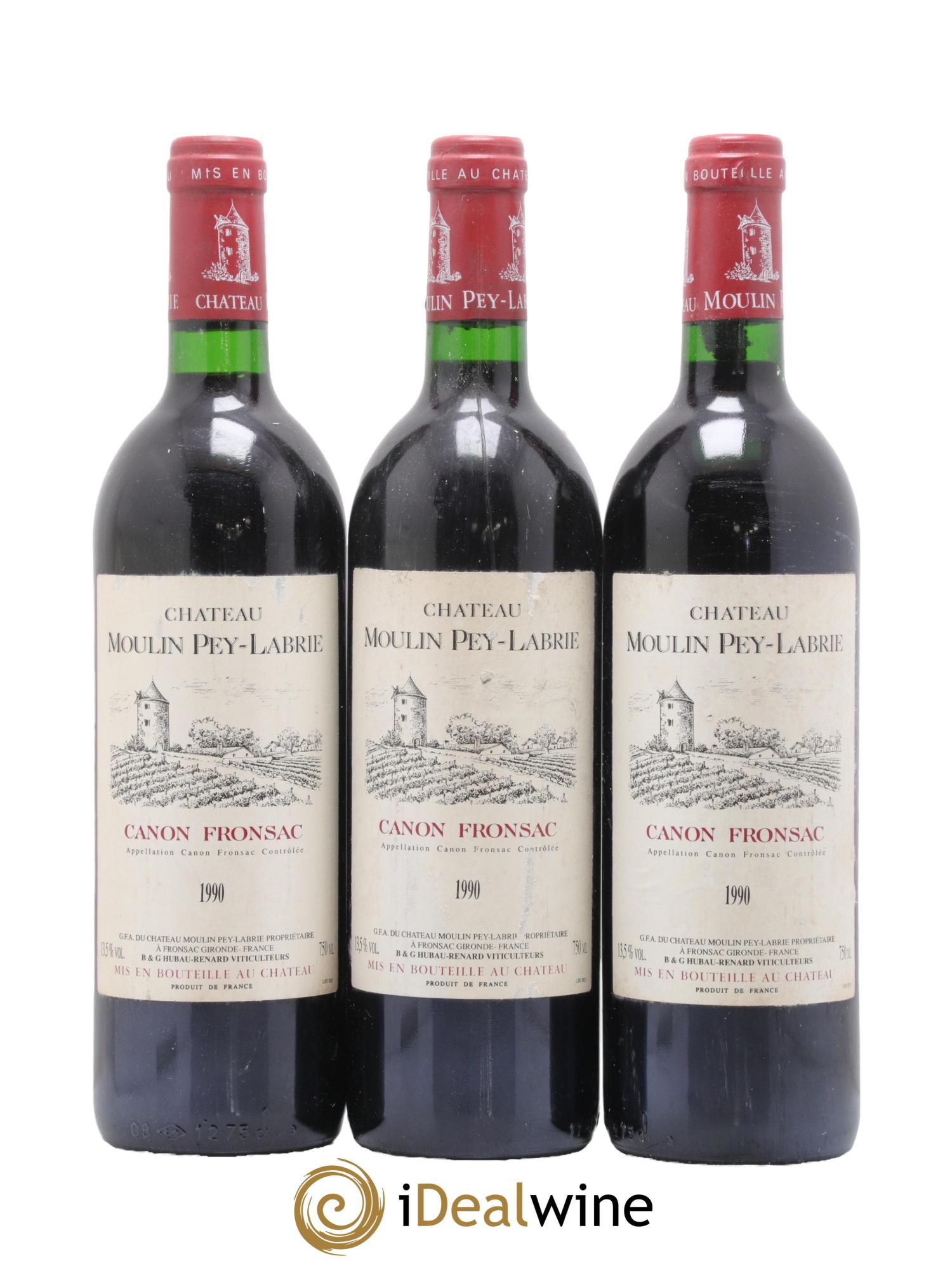 Canon-Fronsac Chateau Moulin Pey Labrie 1990 - Lot de 6 bouteilles - 2