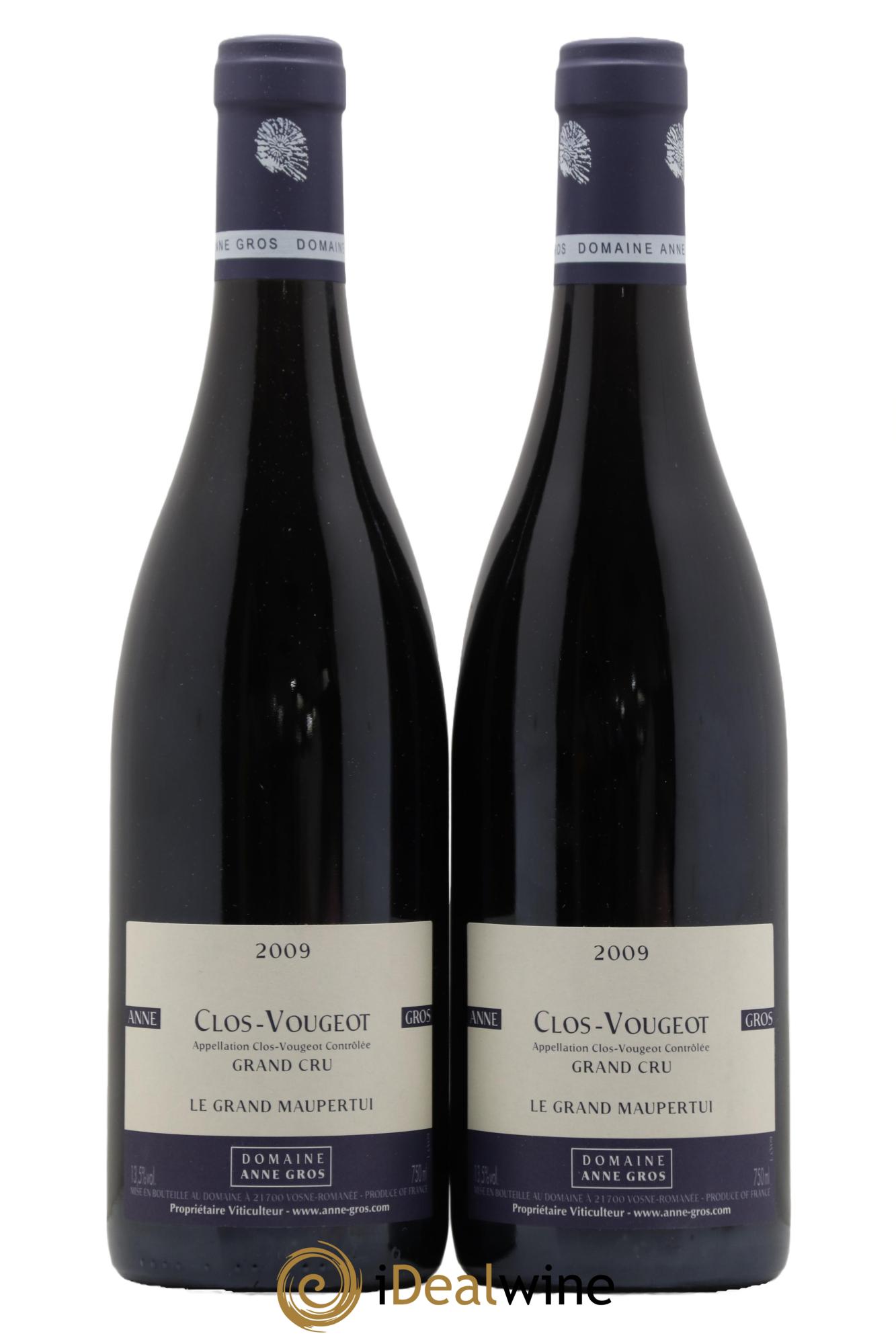 Clos de Vougeot Grand Cru Le Grand Maupertui Anne Gros 2009 - Lot de 2 bouteilles - 0