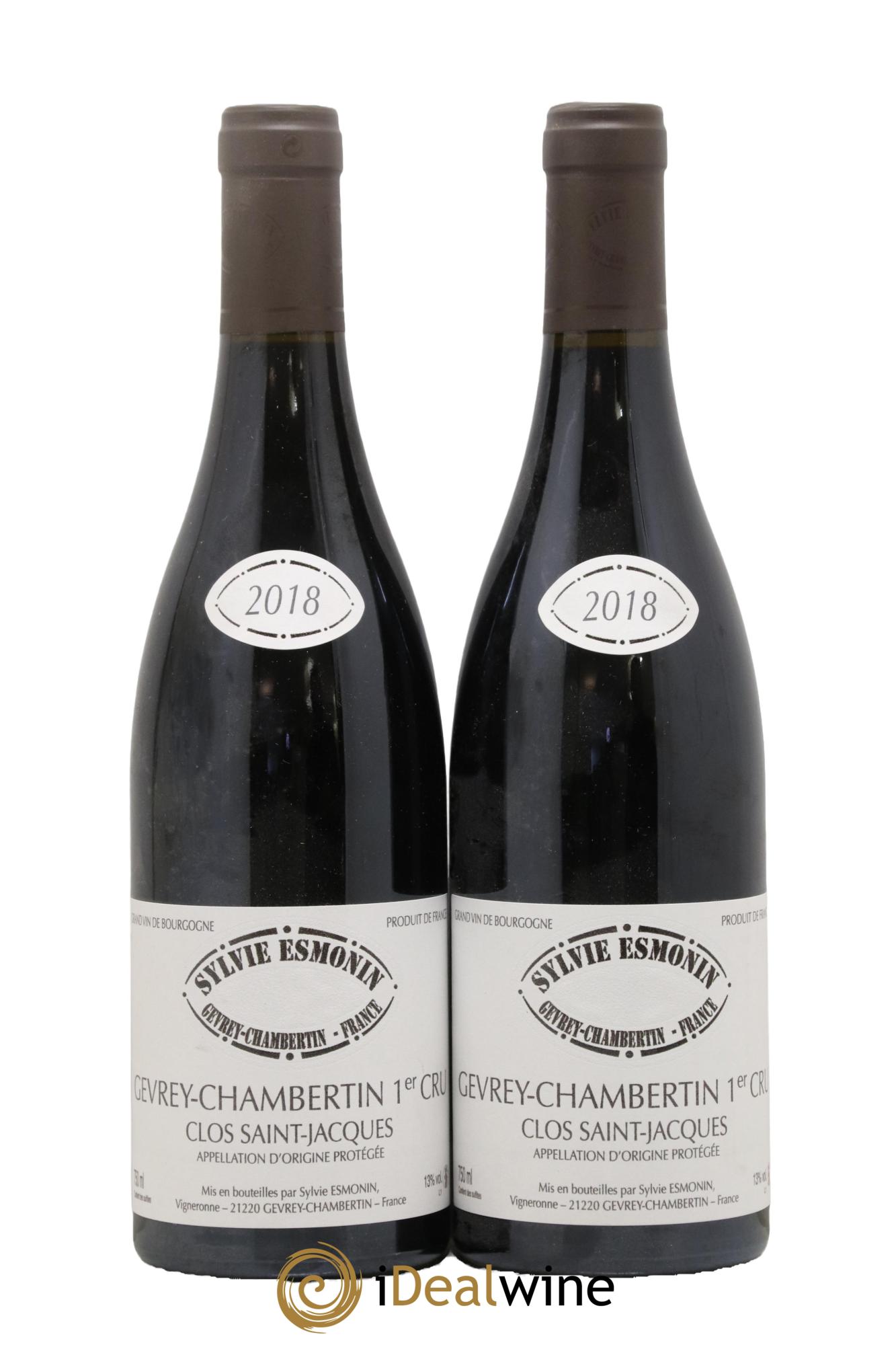 Gevrey-Chambertin 1er Cru Clos Saint Jacques Sylvie Esmonin 2018 - Lot of 2 bottles - 0