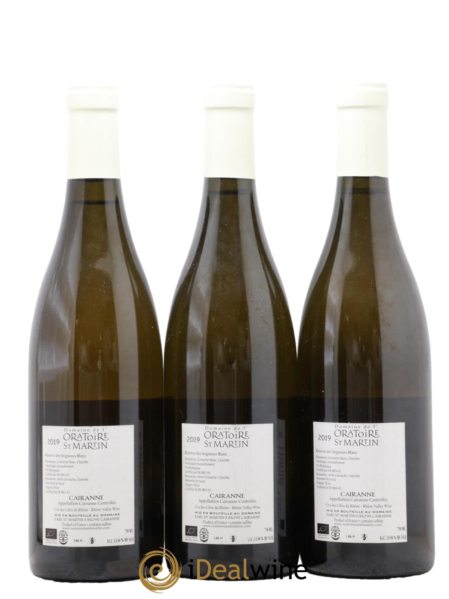 Cairanne Réserve des Seigneurs Oratoire Saint-Martin - Frédéric et François Alary 2019 - Lot de 3 bouteilles - 1