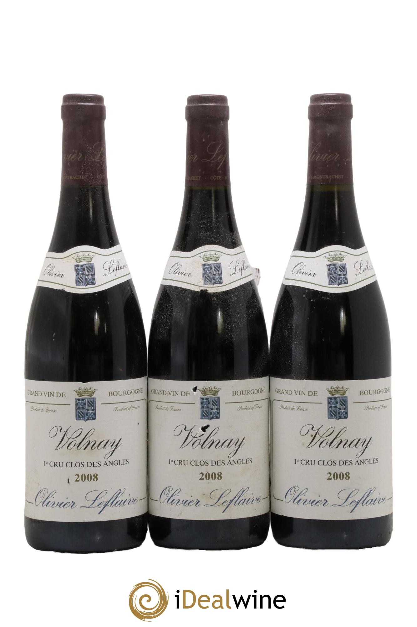 Volnay 1er Cru Clos des Angles Olivier Leflaive 2008 - Lot de 3 bouteilles - 0