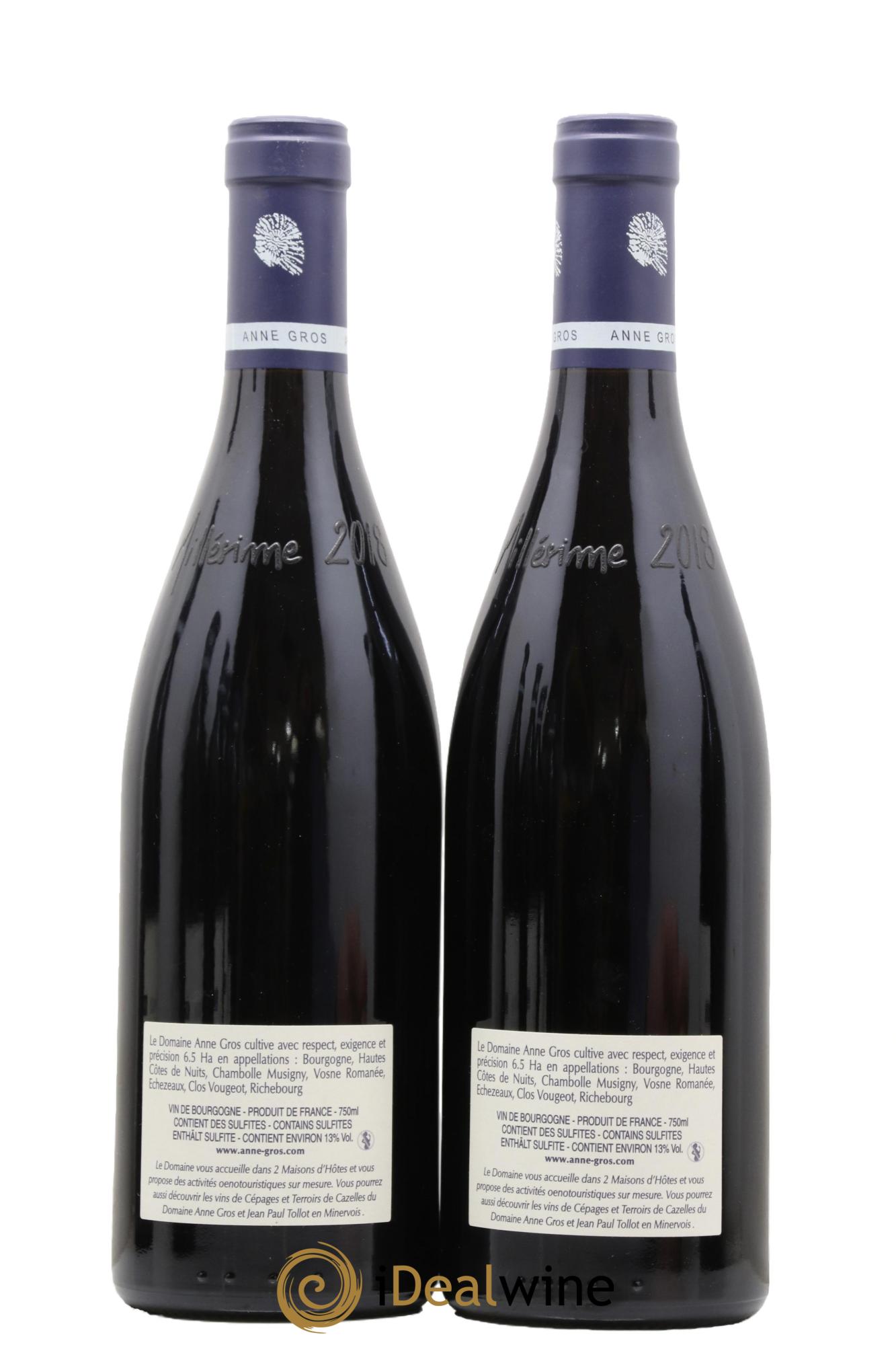 Vosne-Romanée Les Barreaux Anne Gros 2018 - Lot de 2 bouteilles - 1