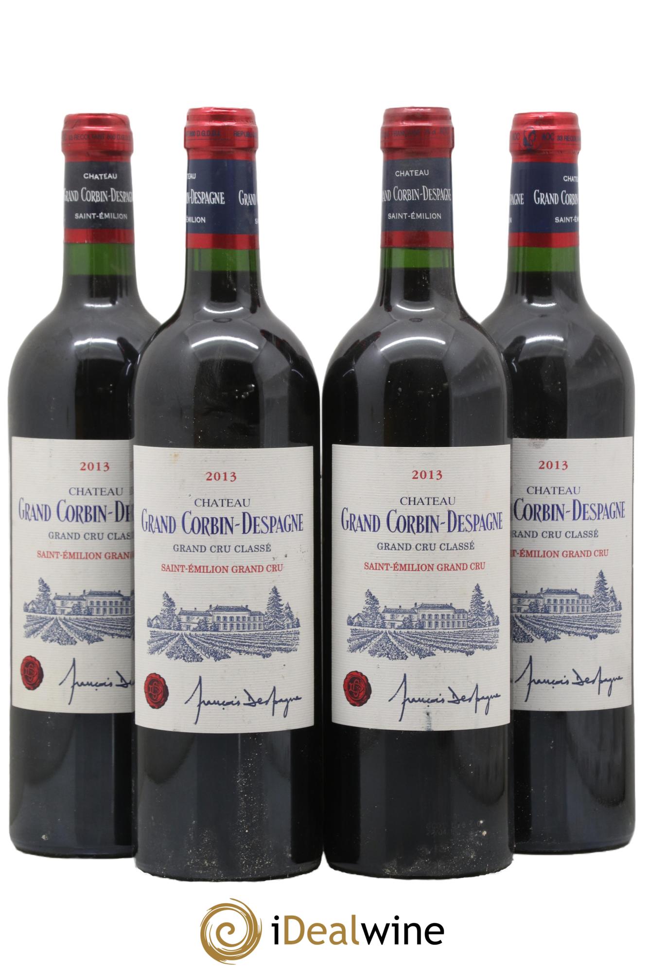 Château Grand Corbin Despagne Grand Cru Classé 2013 - Lot of 4 bottles - 0