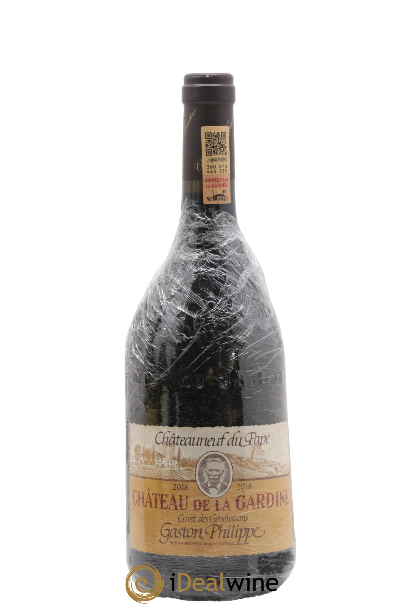 Châteauneuf-du-Pape Château de La Gardine Cuvée des Générations Gaston Philippe Famille Brunel 2018 - Lot of 1 bottle - 0