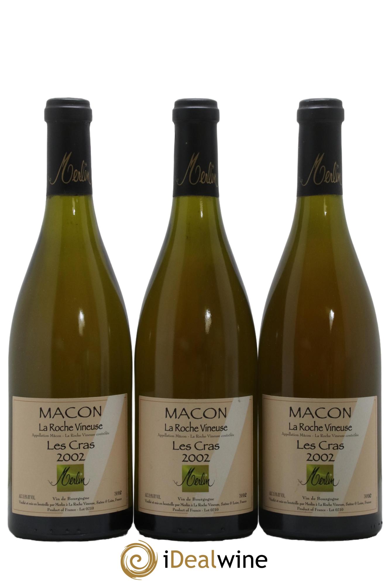 Mâcon La Roche Vineuse Les Cras Merlin 2002 - Posten von 3 Flaschen - 0