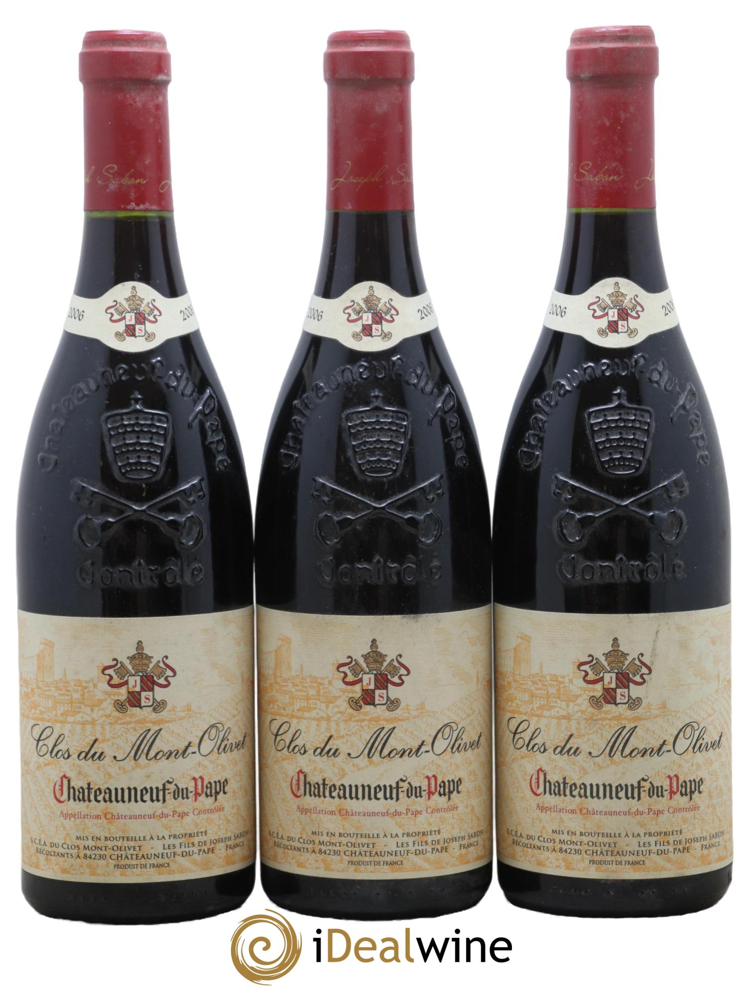 Châteauneuf-du-Pape Clos du Mont-Olivet 2006 - Lot de 3 bouteilles - 0