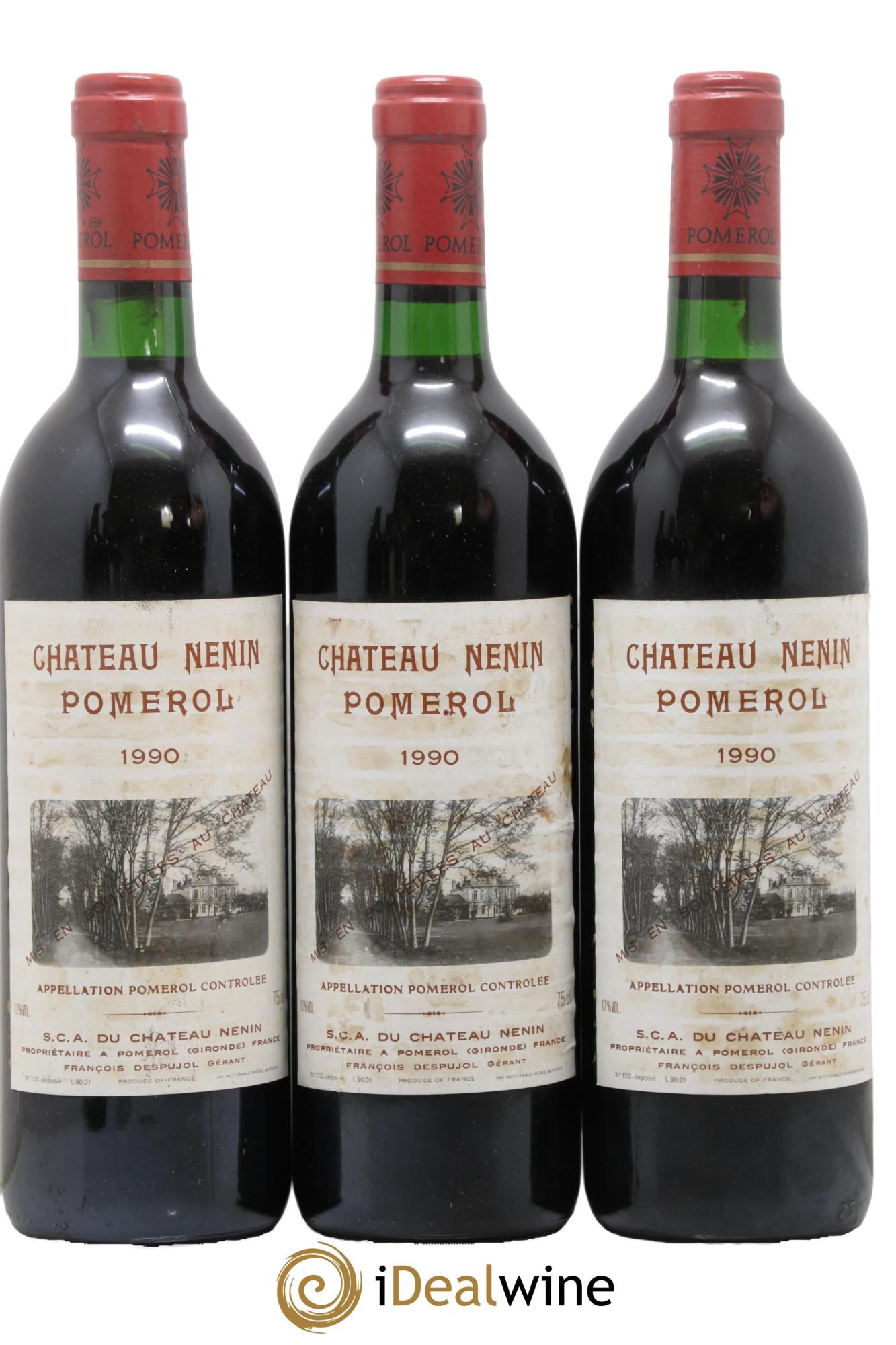 Château Nenin 1990 - Lot of 3 bottles - 0