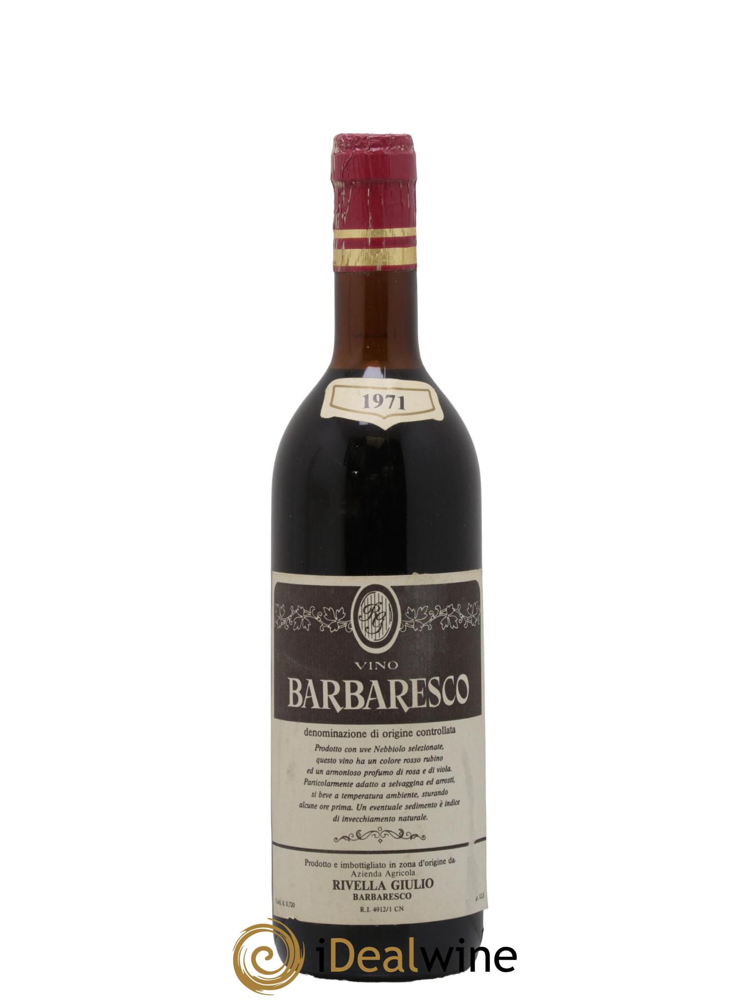 Barbaresco DOCG Rivella Giulio 1971 - Lot de 1 bouteille - 0