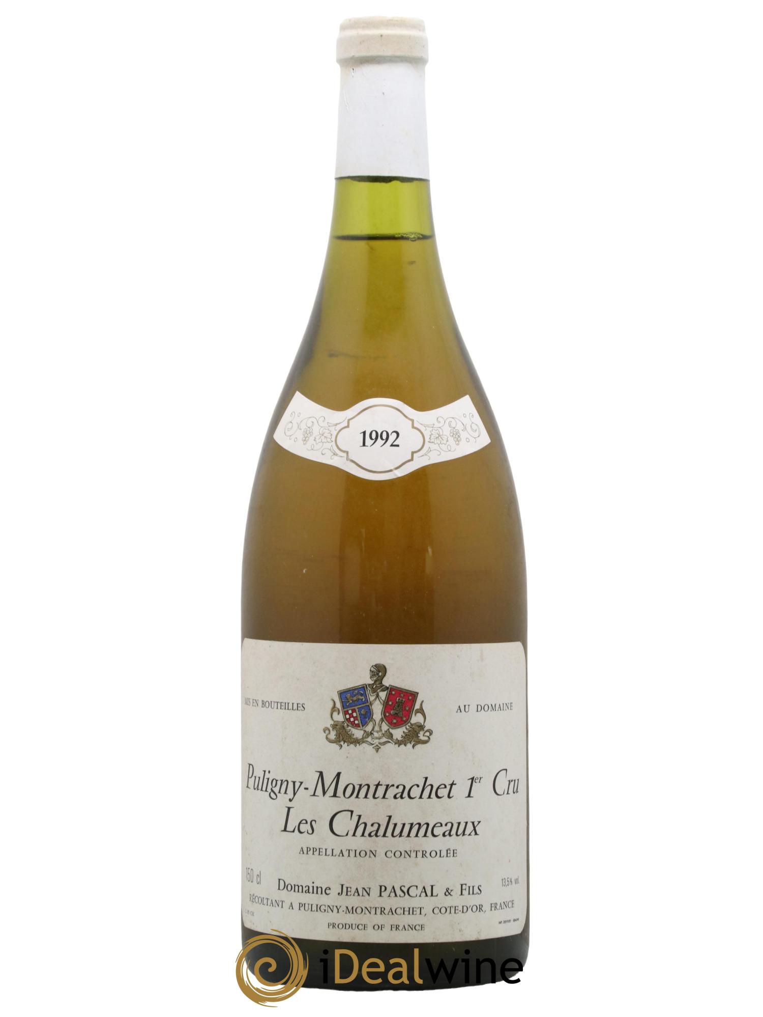 Puligny-Montrachet 1er Cru Les Chalumeaux Jean Pascal et Fils 1992 - Lot de 1 magnum - 0