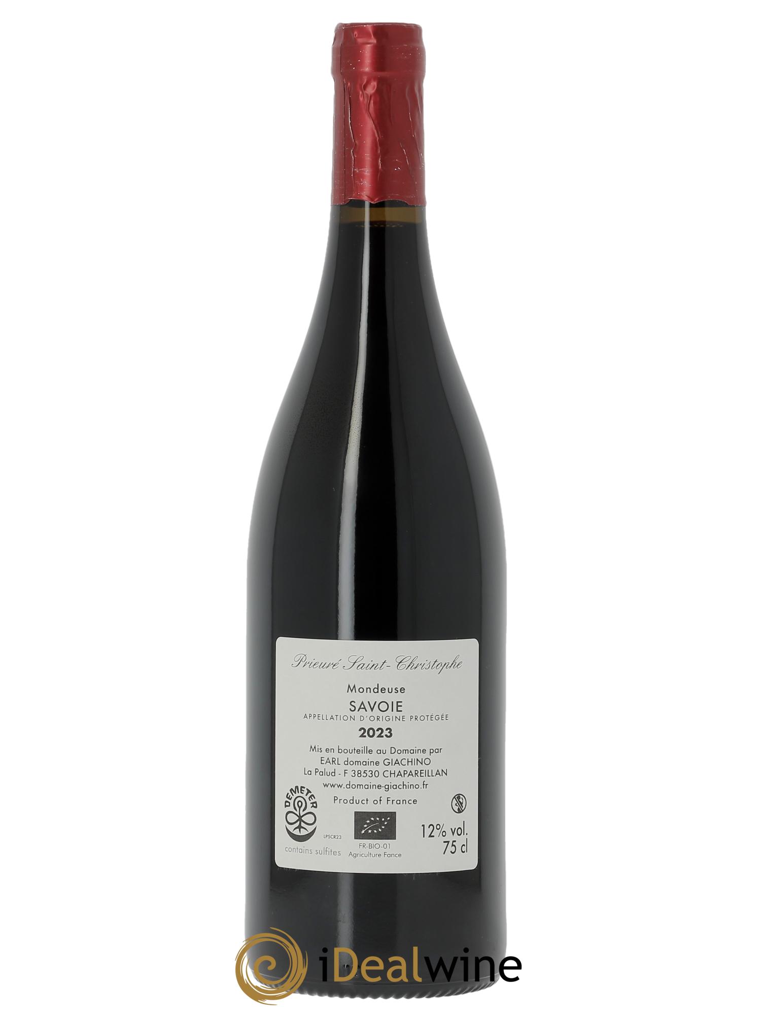 Vin de Savoie Mondeuse Tradition Prieuré Saint Christophe (Domaine) 2023 - Lot de 1 bouteille - 1