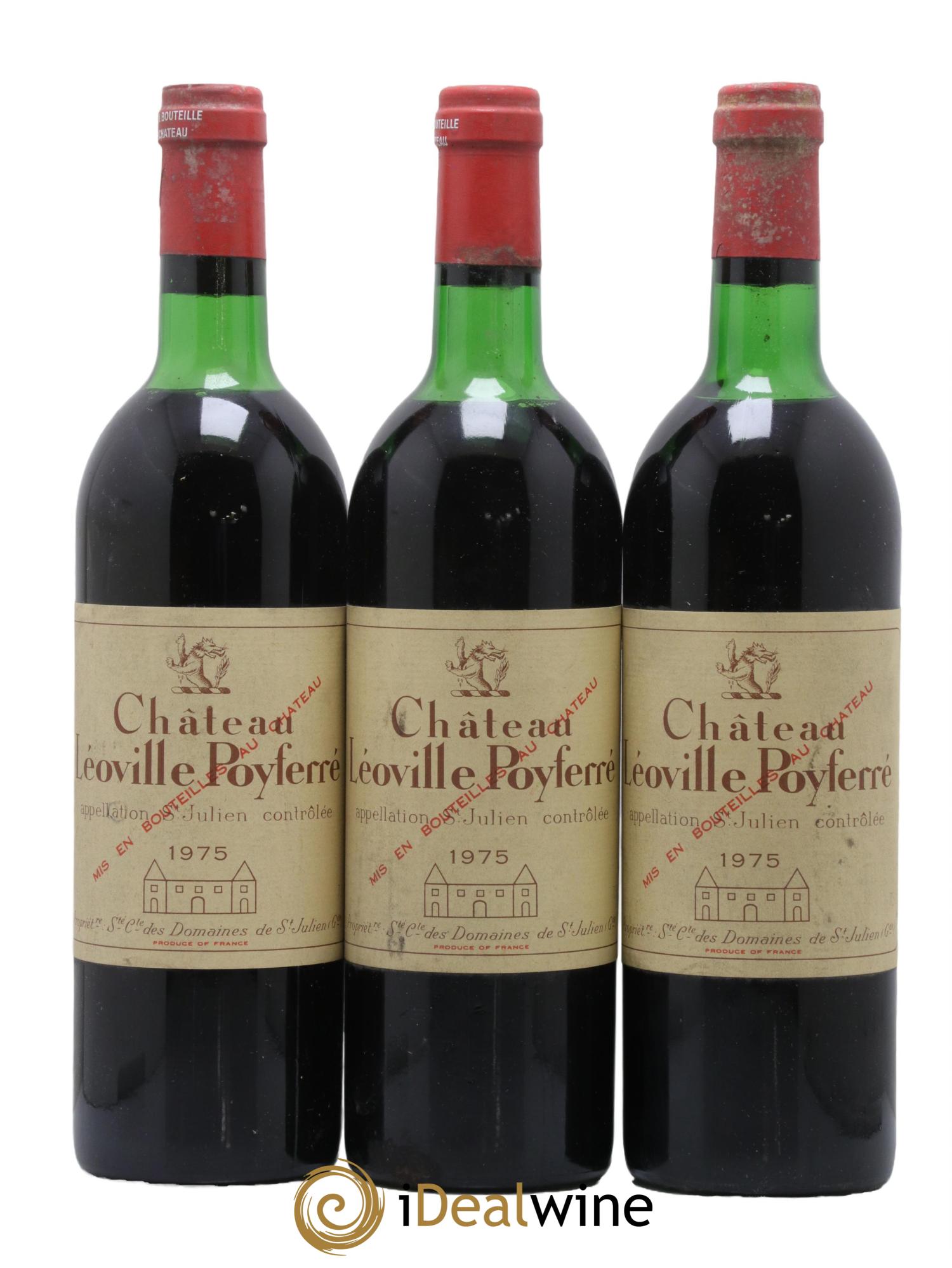 Château Léoville Poyferré 2ème Grand Cru Classé 1975 - Lot de 3 bouteilles - 0