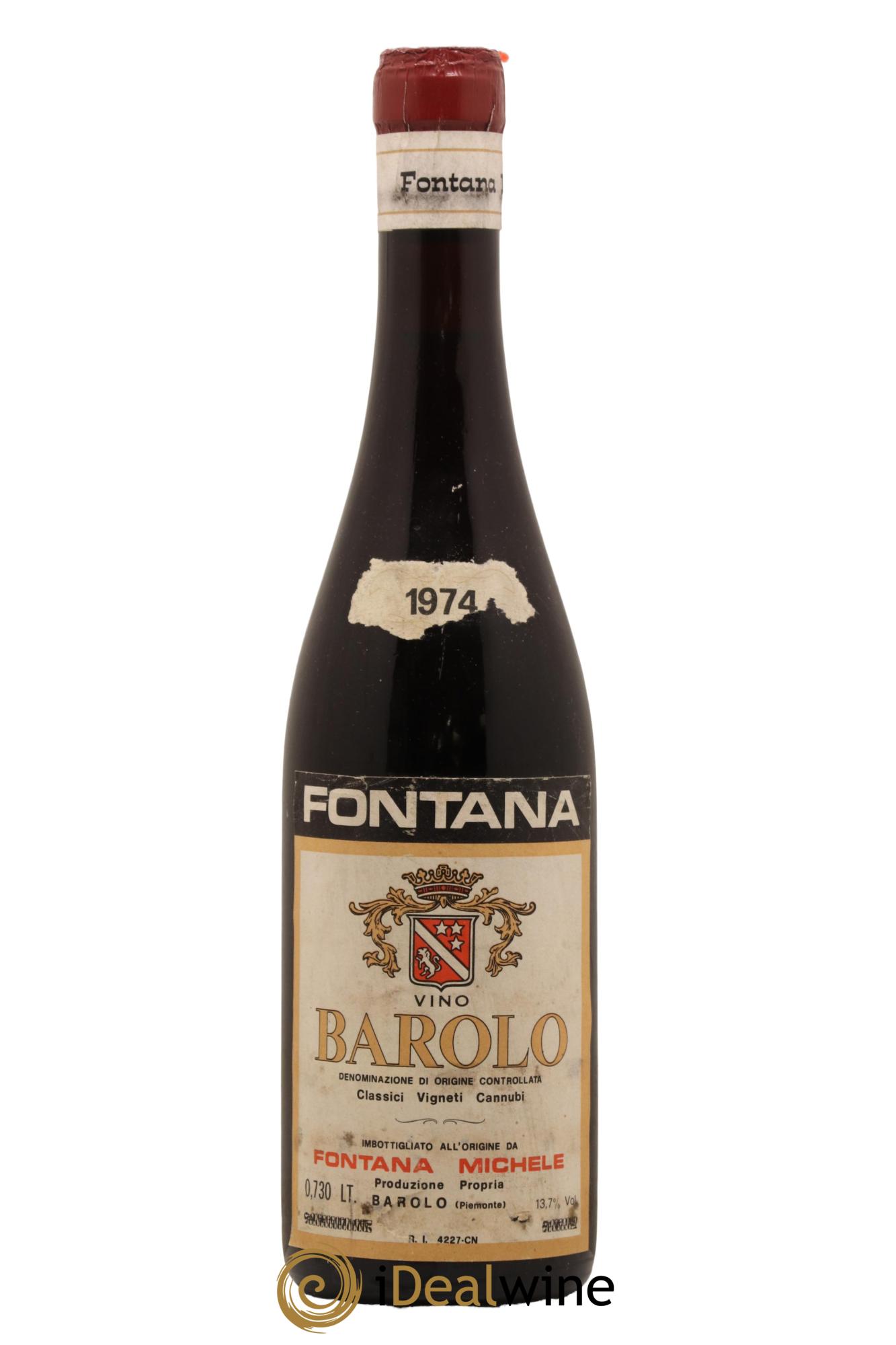 Barolo Fontana Michele 1974 - Lot de 1 bouteille - 0