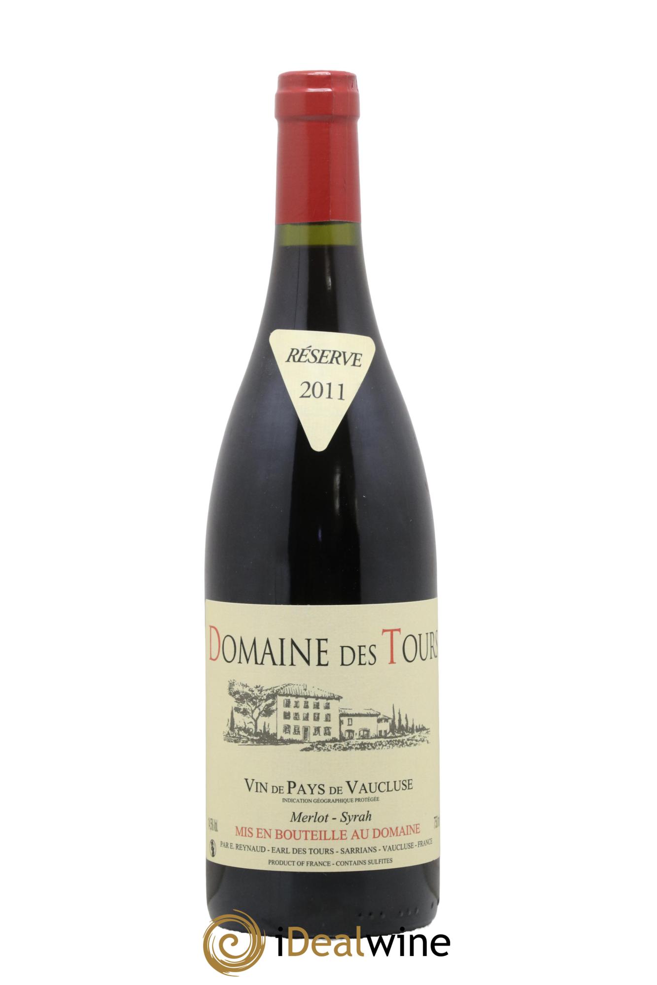 Vaucluse Domaine des Tours Merlot-Syrah Emmanuel Reynaud 2011 - Lot de 1 bouteille - 0