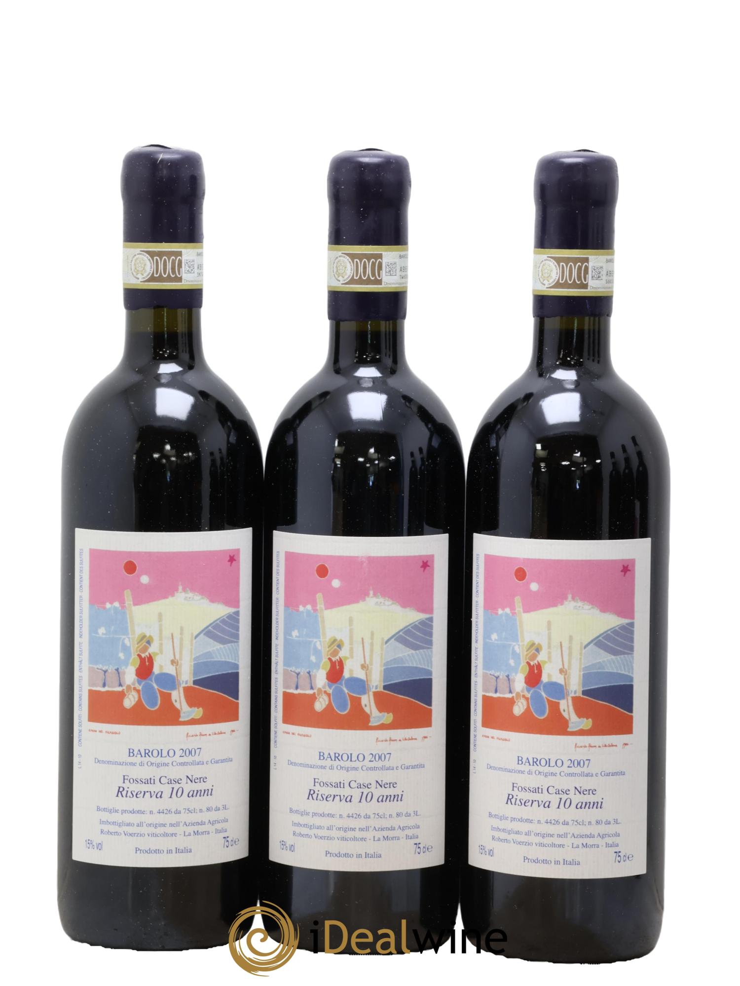 Barolo DOCG Riserva 10 anni Fossati Case Nere Roberto Voerzio 2007 - Lot de 6 bouteilles - 1