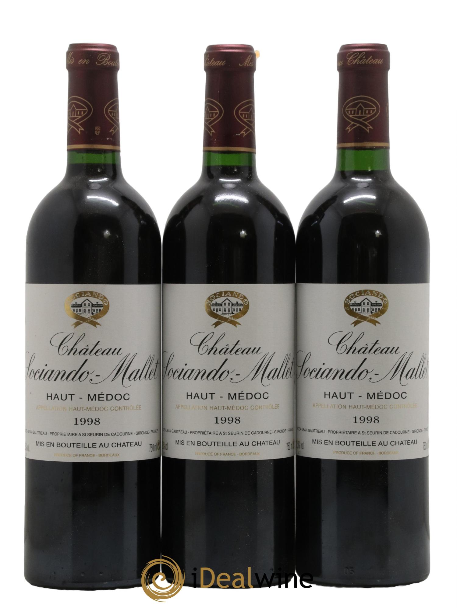 Château Sociando Mallet 1998 - Lot de 12 bouteilles - 4
